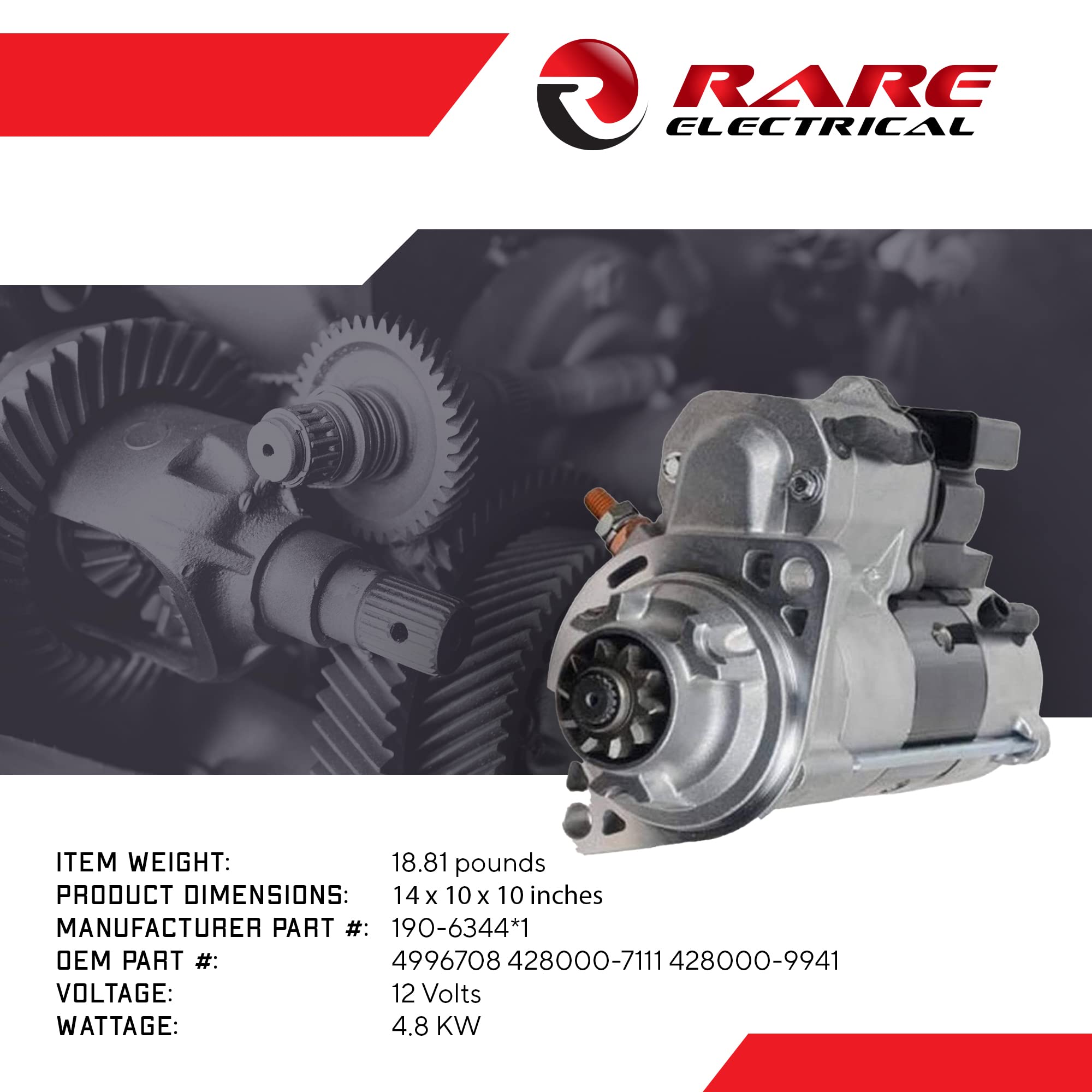 Amazon.com: RAREELECTRICAL New 12V Starter Compatible with Cummins 