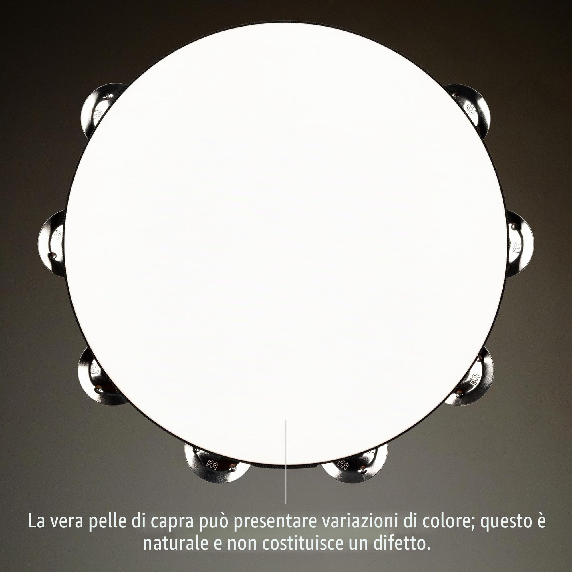 Meinl Percussion - Tamburello Tradizionale con superficie in legno - 2 file, marrone noce (TAH2WB)