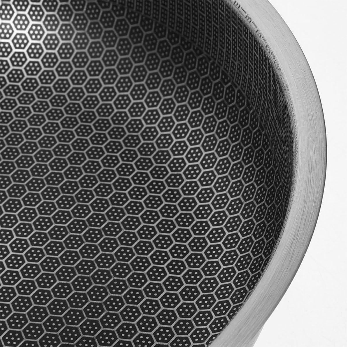 Padella in Acciaio Inox con Design Nido D'ape Antiaderente e Resistente Padellino per Uova Compatibile con Tutti i Piani Cottura Inclusi a Induzione a Fiamma Facile da Pulire
