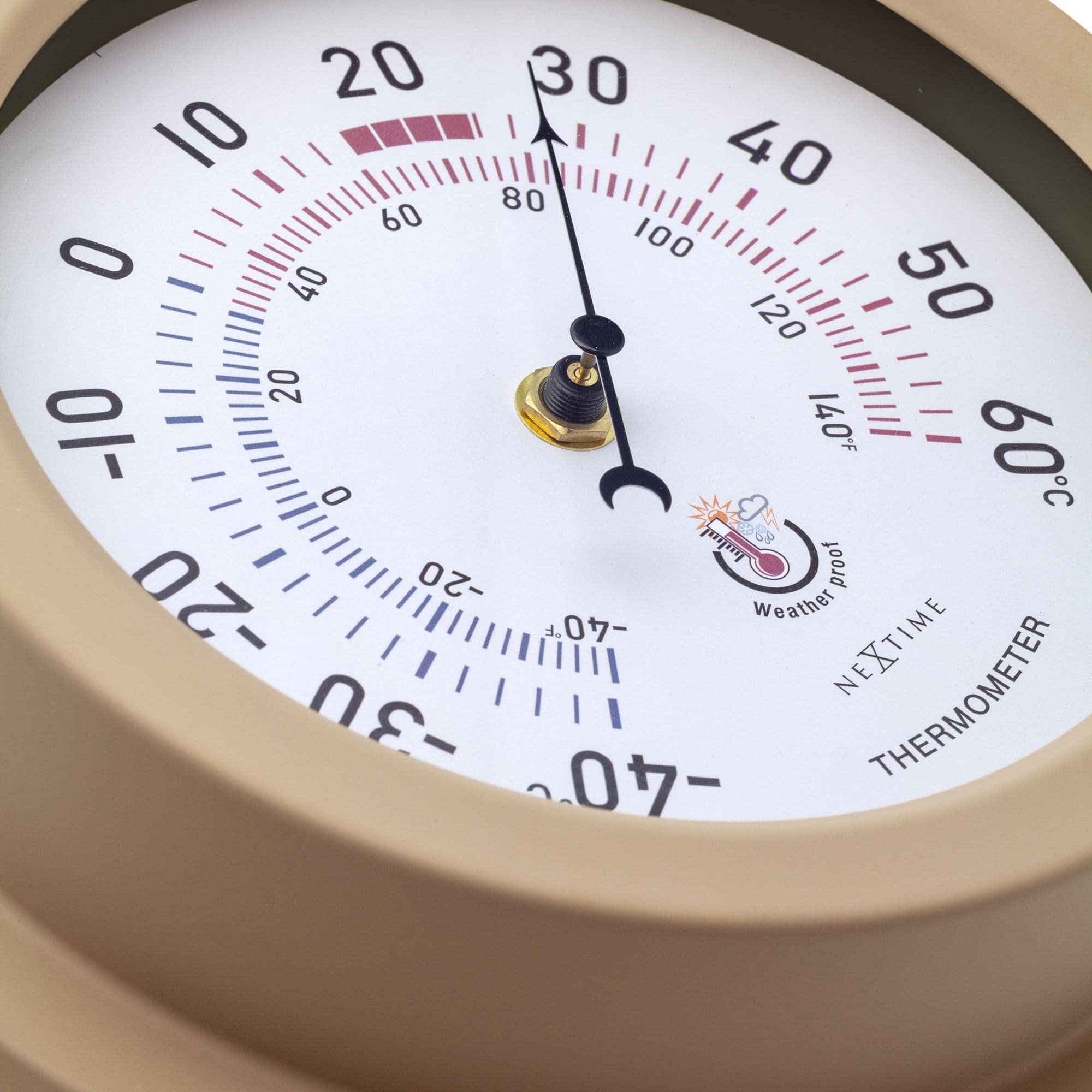 NeXtime Thermomètre extérieur - Ø22CM - Métal - Marron Lily