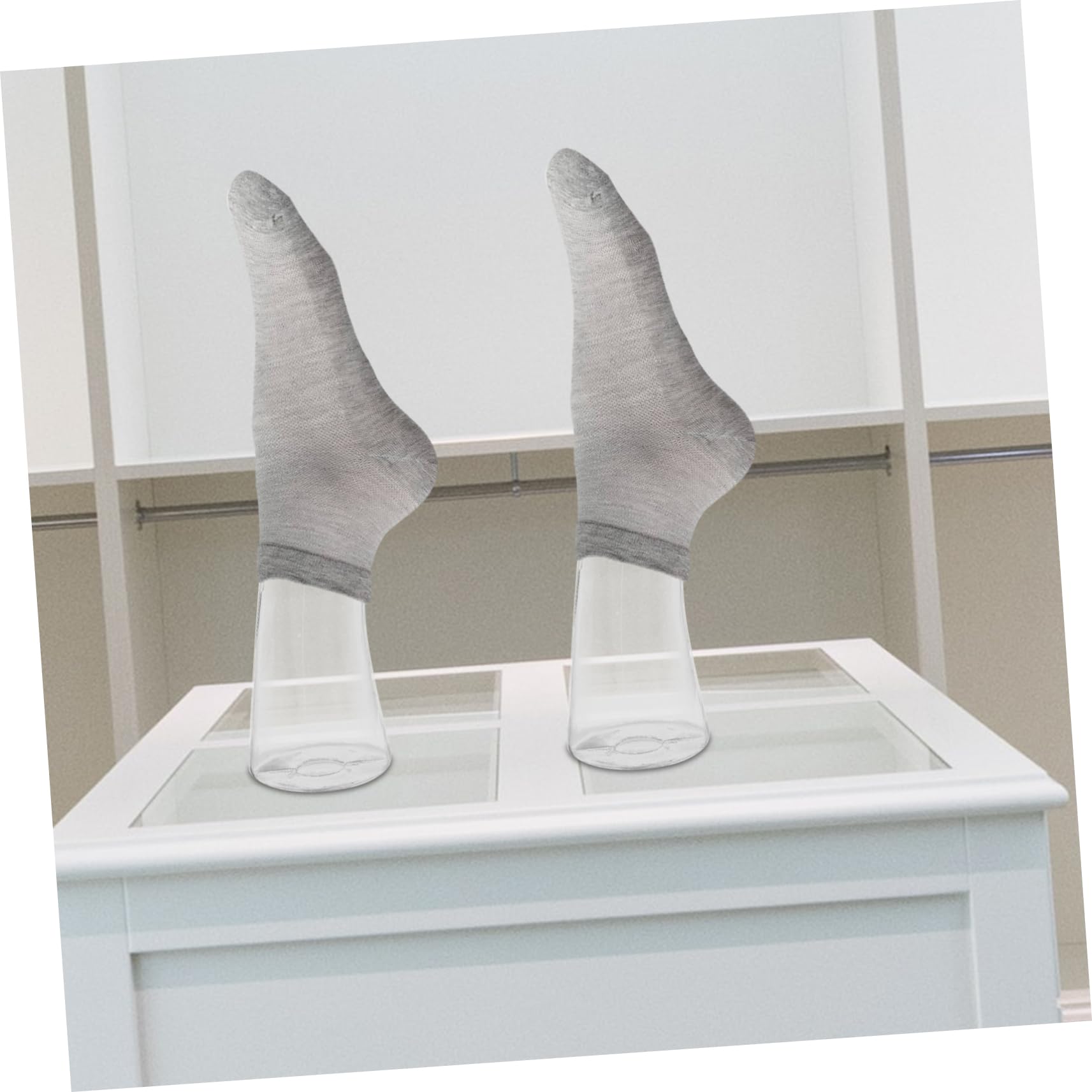 ULTECHNOVO 2pcs Foot Mannequin Props Display Sock Model Display Mannequin Foot Anklet Display Holder Stocking Mannequin Ankle Bracelet Mannequin Feet Filler Transparent Polyethylene (