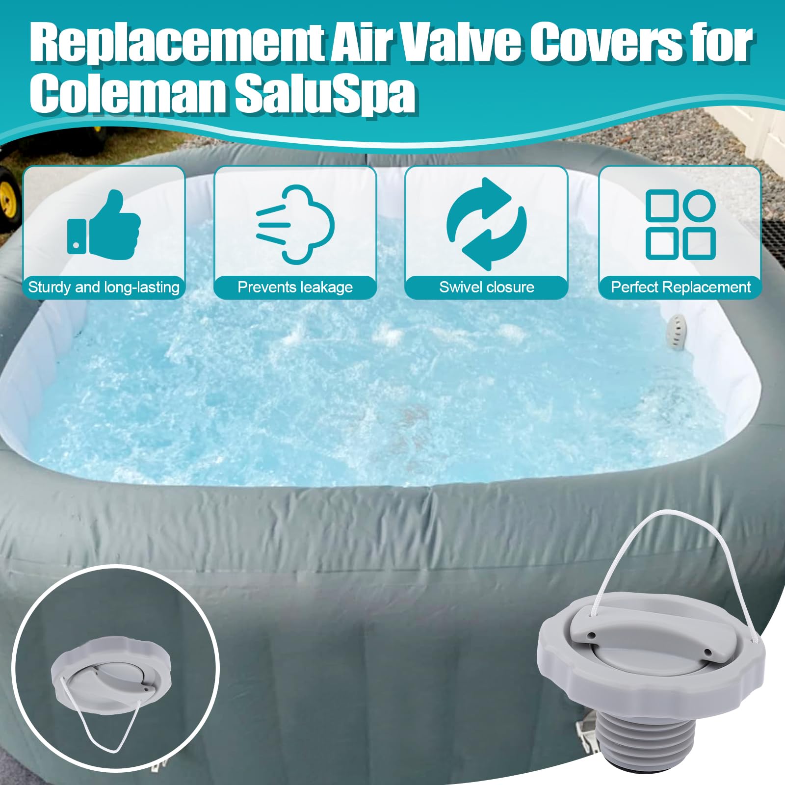 Bouchon De Valve En Spirale Pour Spa Gonflable - Compatible Lay-Z-Spa, Référence P05767 - Étanchéité Air