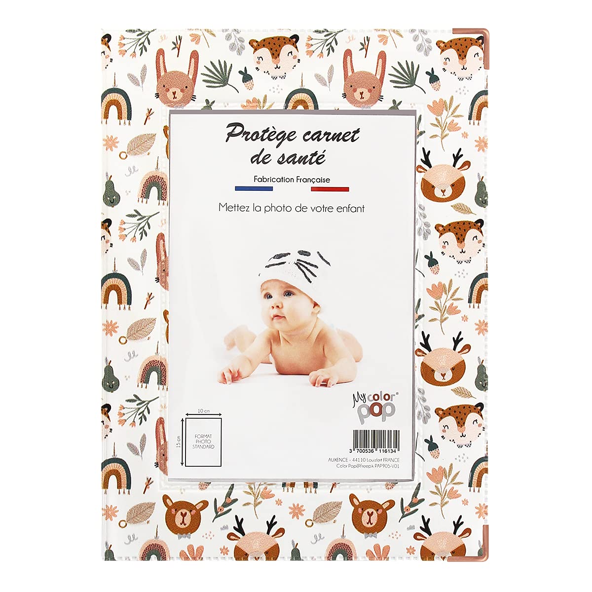 Color Pop Protège Carnet De Santé Personnalisable - PVC Made In France - Format 16x22cm - Enfant/Adulte