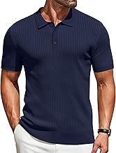 COOFANDY Polo de Manga Corta para Hombre, de Punto, para Tiempo Libre, de Punto Fino