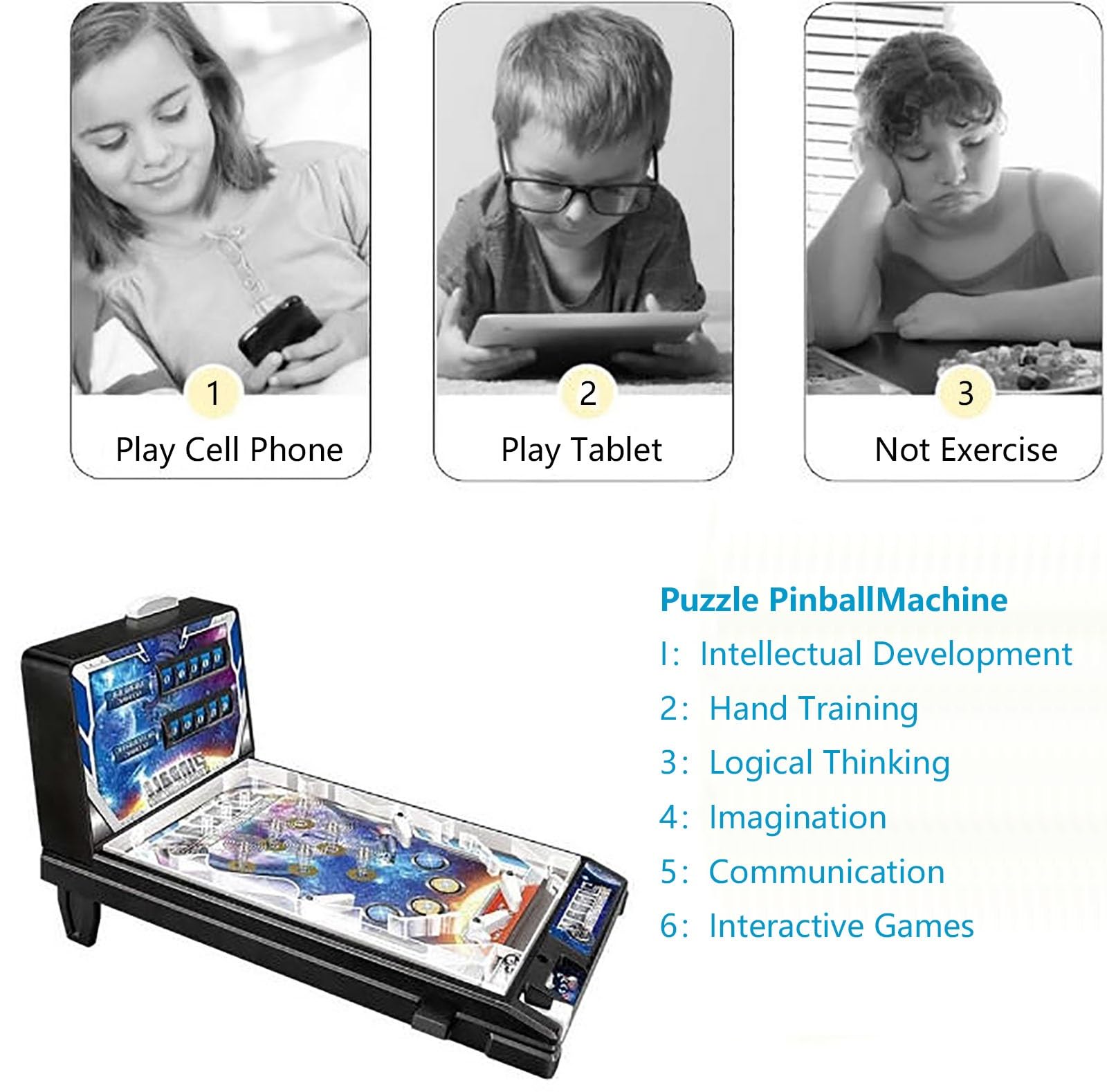 Tragbare Flipper-Maschine, LED-elektronisches Arcade-Spiel mit Sound, digitaler Anzeigetafel, Weltraum-Thema, Tischspaß für Kinder ab 5 Jahren