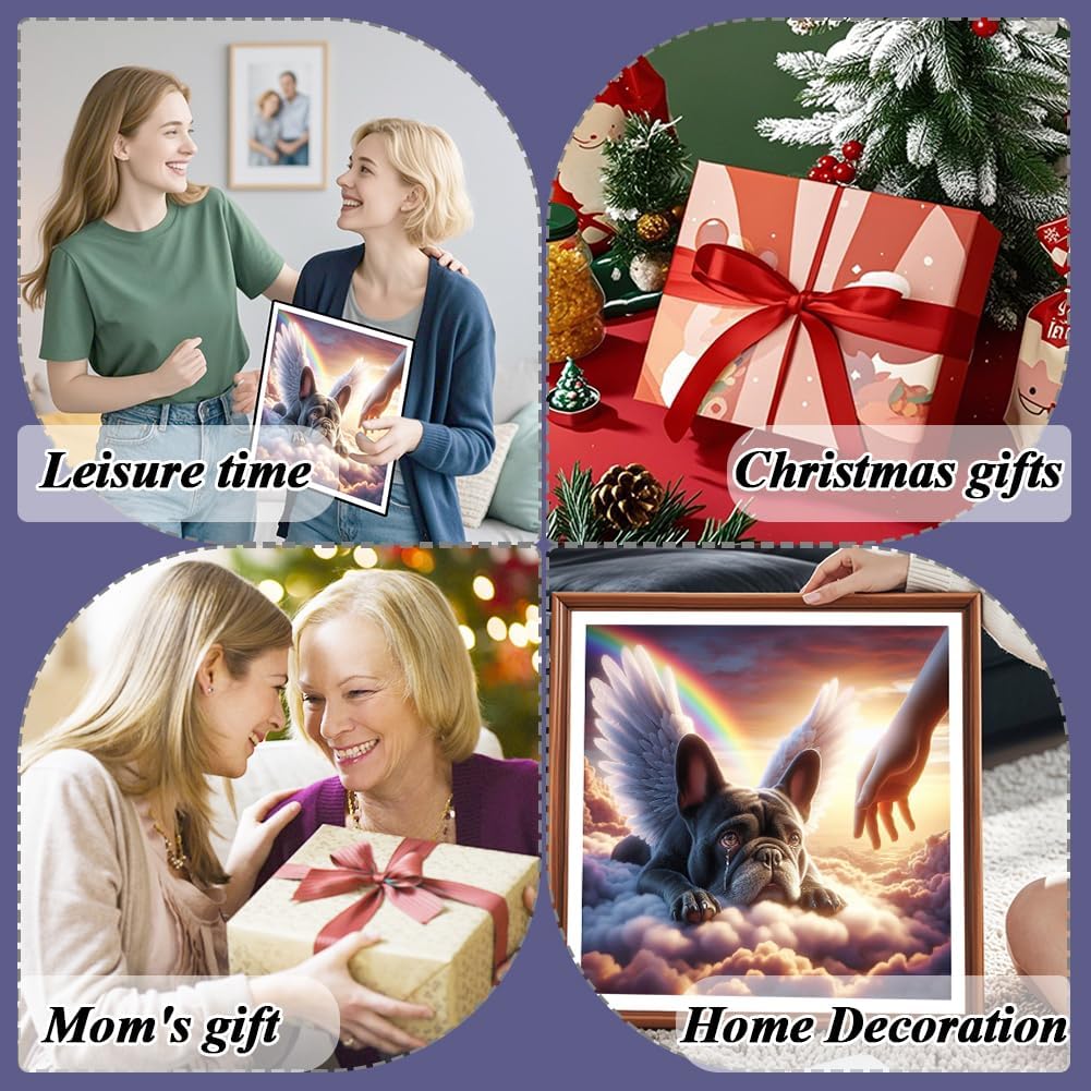 AMORARS Angel Dog Diamond Art Kits for Adults 5D Diamond Painting Kit image 4