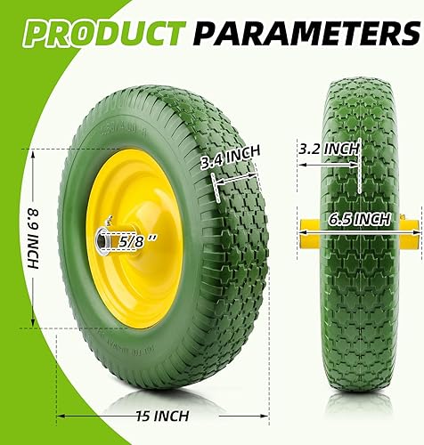 Miniatura 3 de Neumático para carretilla, sin plano, nunca vuelvas a tener un plano, ajuste universal, grado industrial