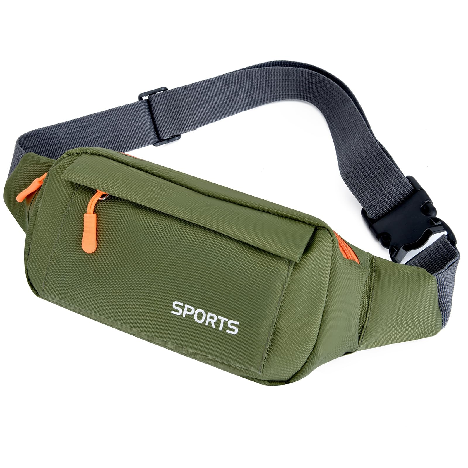 Bumbag Waist Fanny Pack Running Belt for Men Ladies，Against Theft Money Belt for Outdoors Workout Hiking Traveling Gifts for Men Women(Green)