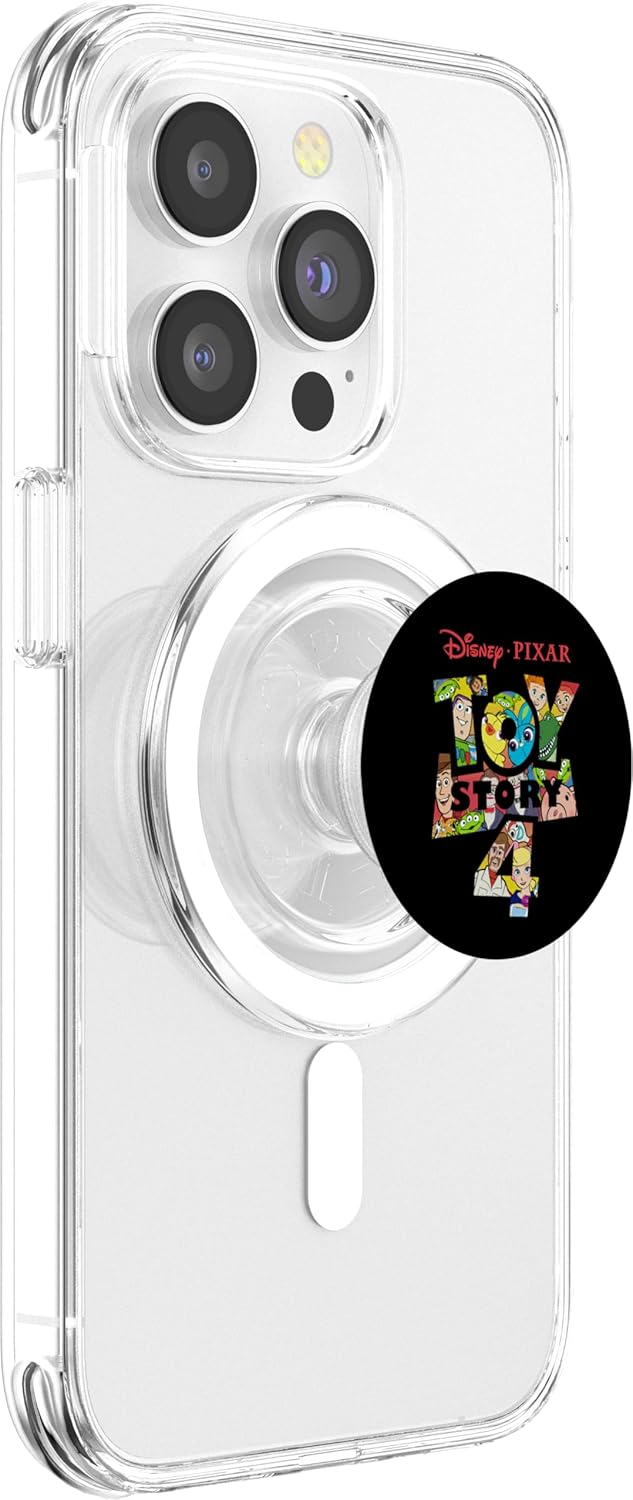 Disney Pixar Toy Story 4 Logo Characters Black PopSockets MagSafe PopGrip for iPhone