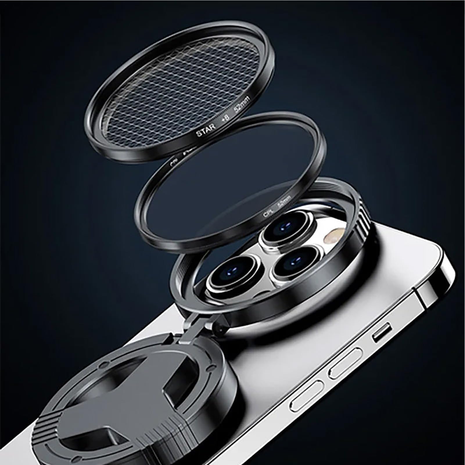Magnetyczny uchwyt na obiektyw – adapter filtra do telefonu do fotografii, szklana konstrukcja PP z pierścieniem 52 mm, narzędzie antyodblaskowe, akcesorium do aparatu, do portretu podróży