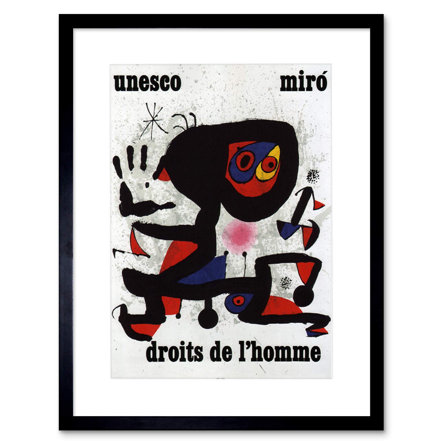 Wee Blue Coo Ad Charity Unesco Joan Miro Abstract Rights Man Framed Wall Art Print