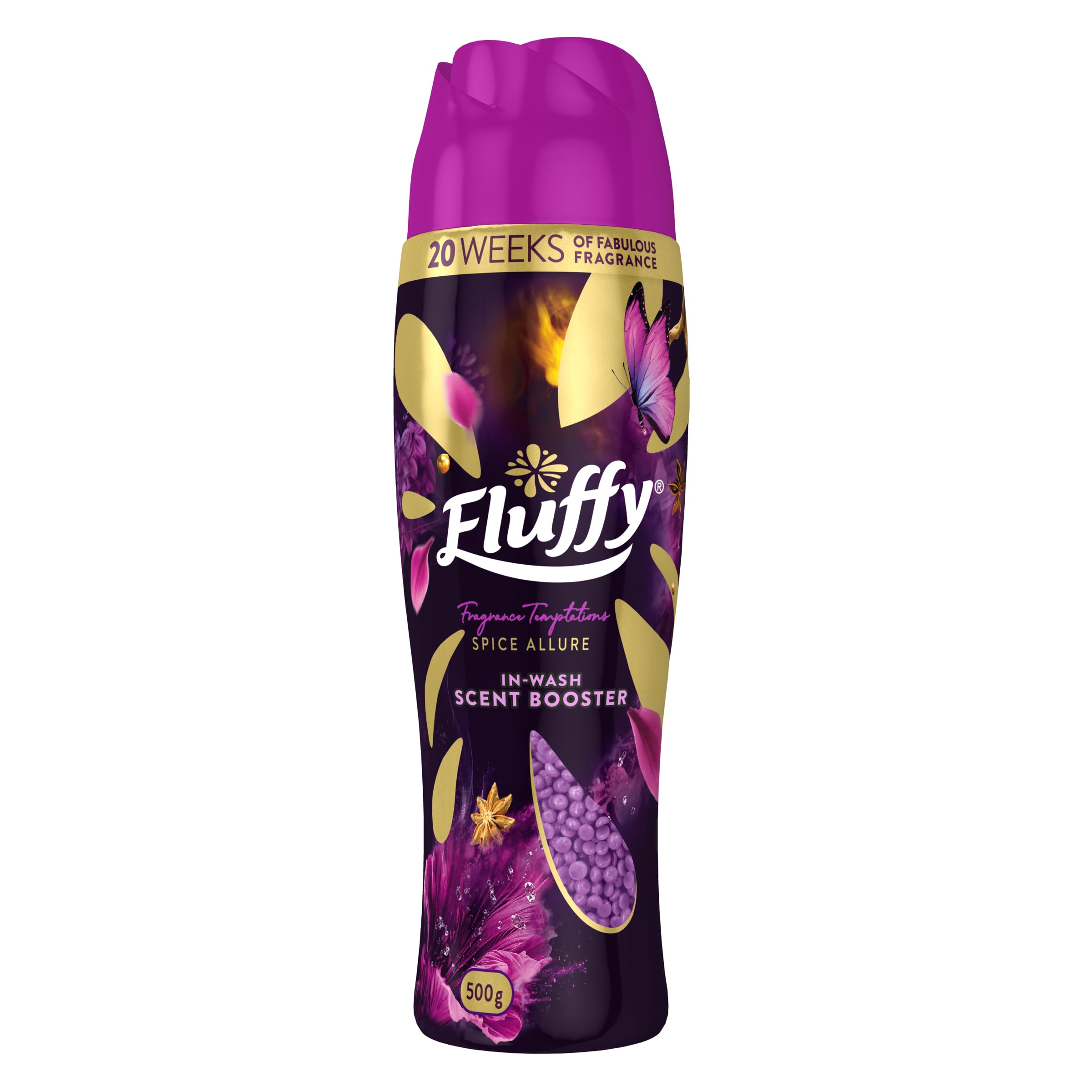 Fluffy Laundry In-Wash Scent Booster Beads, Spice Allure, 20 Weeks of Long-Lasting Fragrance,...