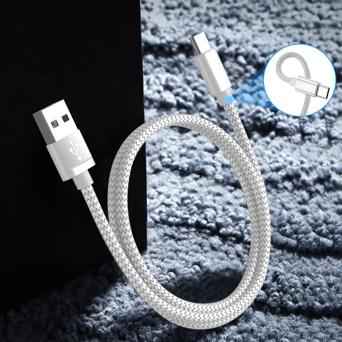 BASESAILOR Cavo USB C 3M/2P,Cavi Filo Caricatore Ricarica Rapida Tipo C per Samsung Galaxy Tab S9,iPhone 15,iPad Pro Air 5,Samsung Galaxy Z Flip5,Fold5,A54,S23,A90,S22,Kindle Fire HD 14 PaperWhite