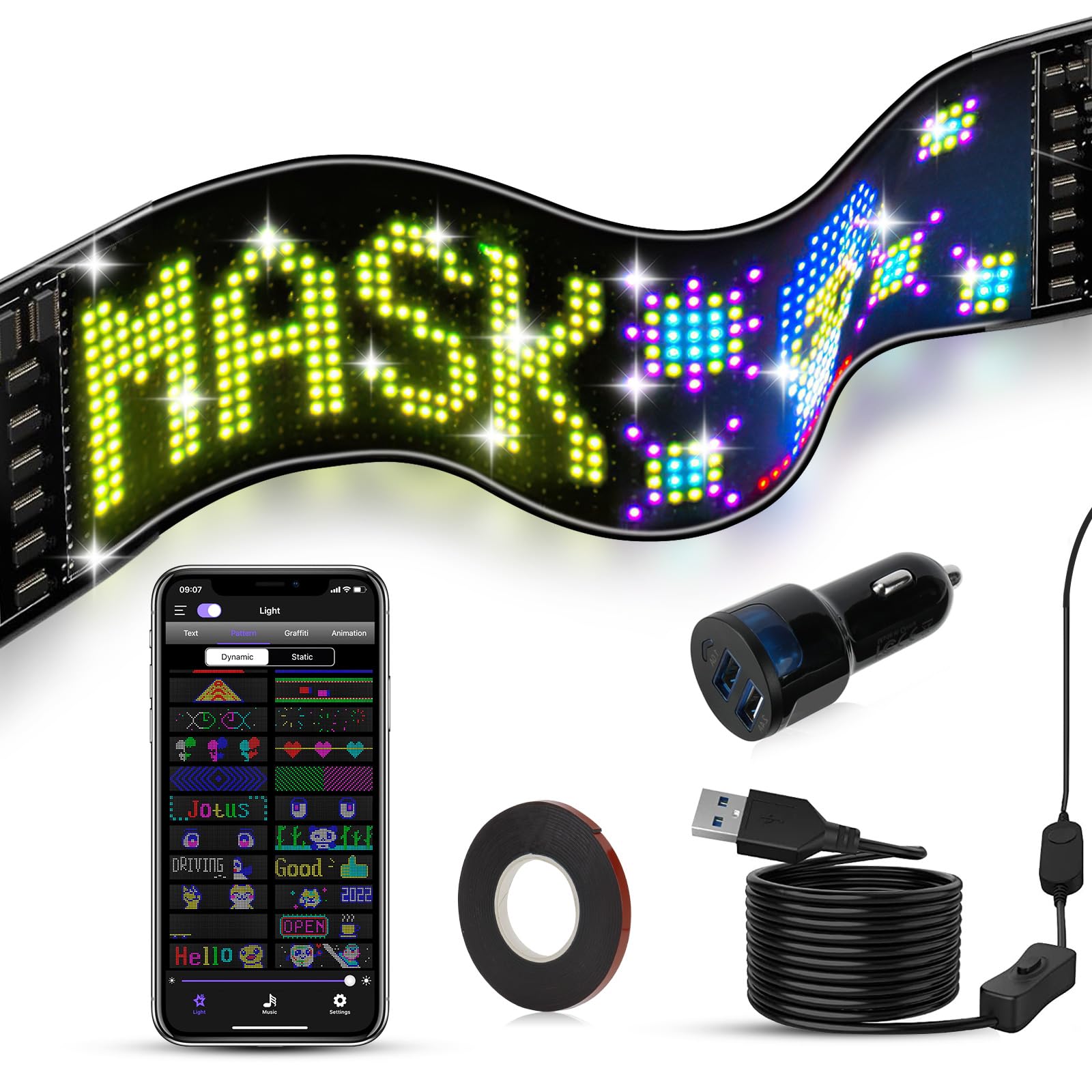 Targhetta LED Programmabile 37x9 Cm - Display Flessibile Per Auto, Camion E Personalizzazione Testi - Foto 7