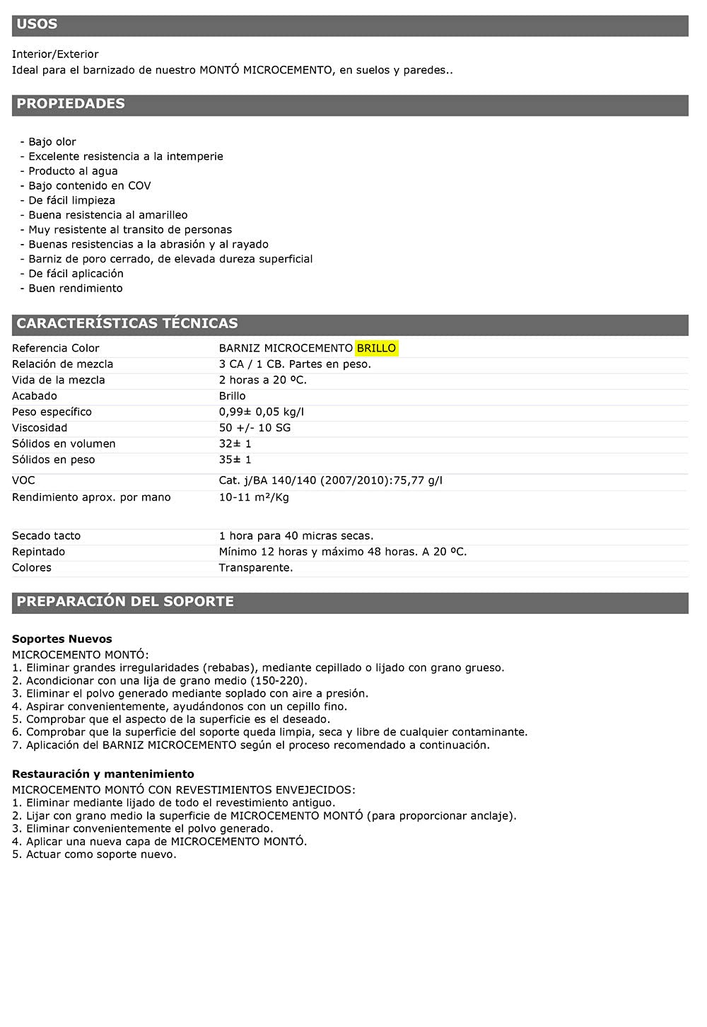 Barniz al Agua Bicomponente para Suelos y Paredes de MicroCemento. Barniz MicroCemento (3,2kg (2,4+0,8), Brillante 900)