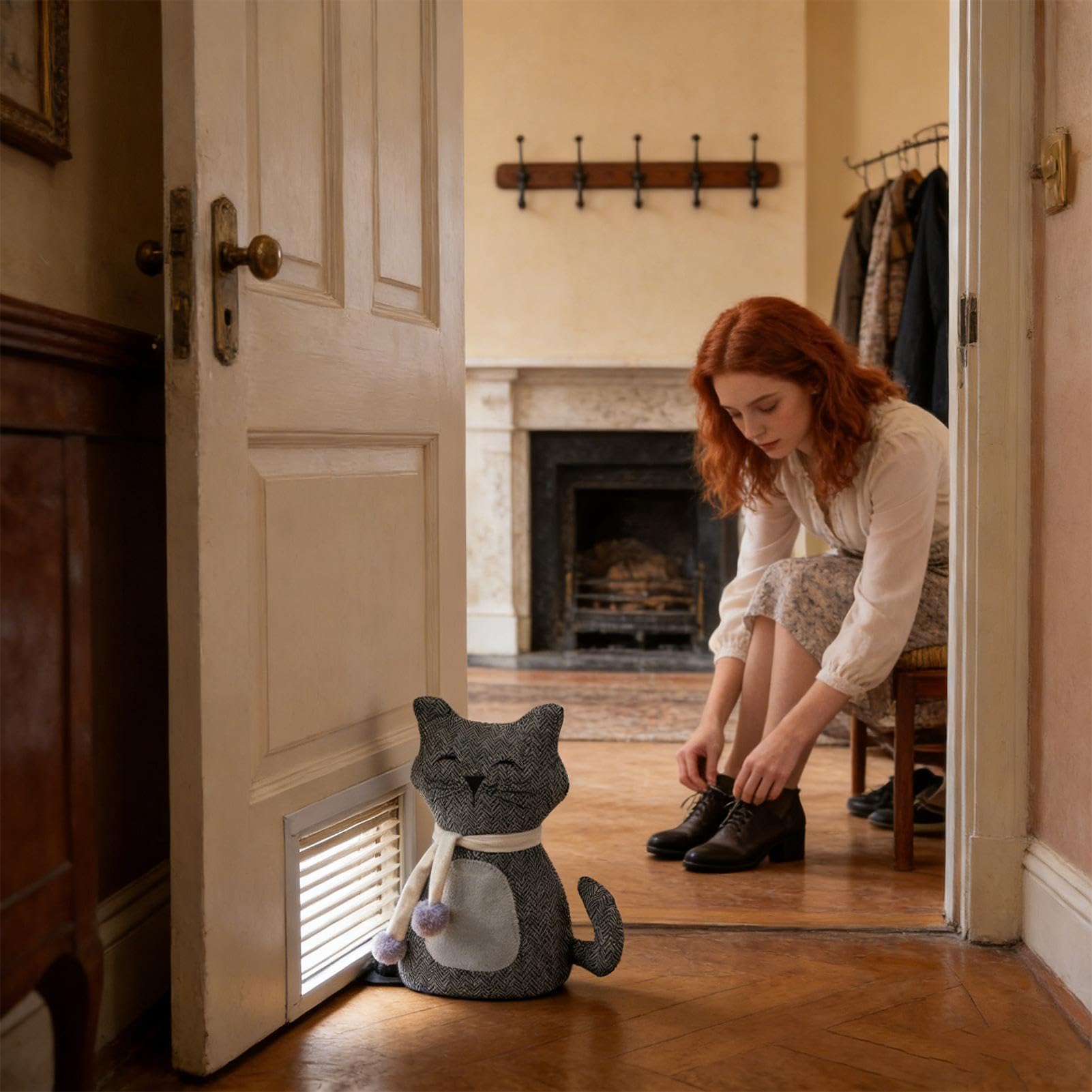Butée de porte lestée en forme d'animal - Motif chat