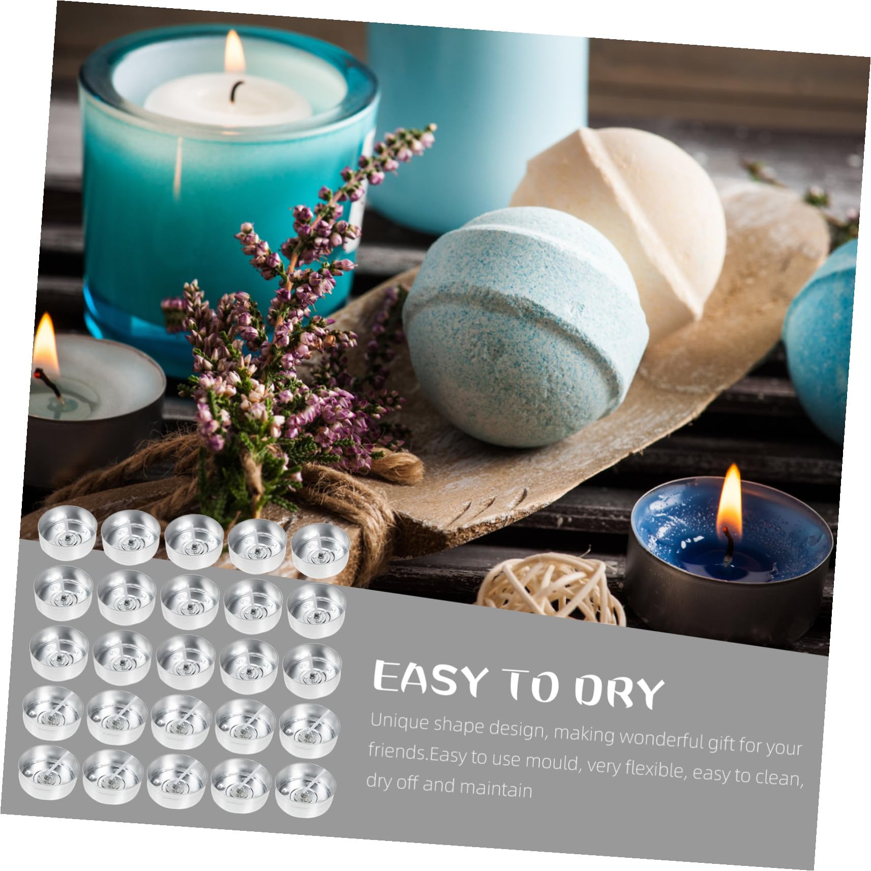 Moldes Circulares de Aluminio para Velas Diy, 200 Juegos, Plata