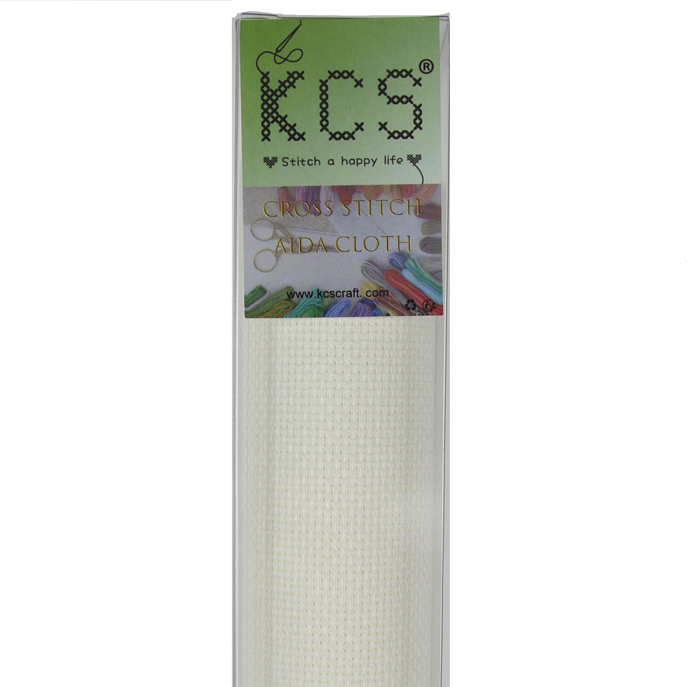 KCS 3 pc of 15" x 18"(38cmx45cm) Counted Cross Stitch Cotton Aida Cloth Needlework Rolled Fabric Box,16CT,Antique White — image 1