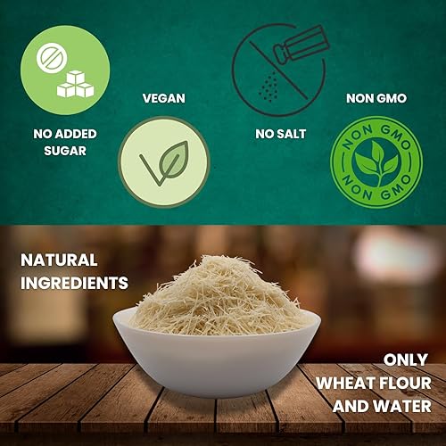 Miniatura 6 de Tastes Like Magic Masa filo Kataifi, Kadayif, 14.11 onzas (14.11 oz) y desmenuzada naturalmente - 2 paquetes  Ingrediente para barra de chocolate