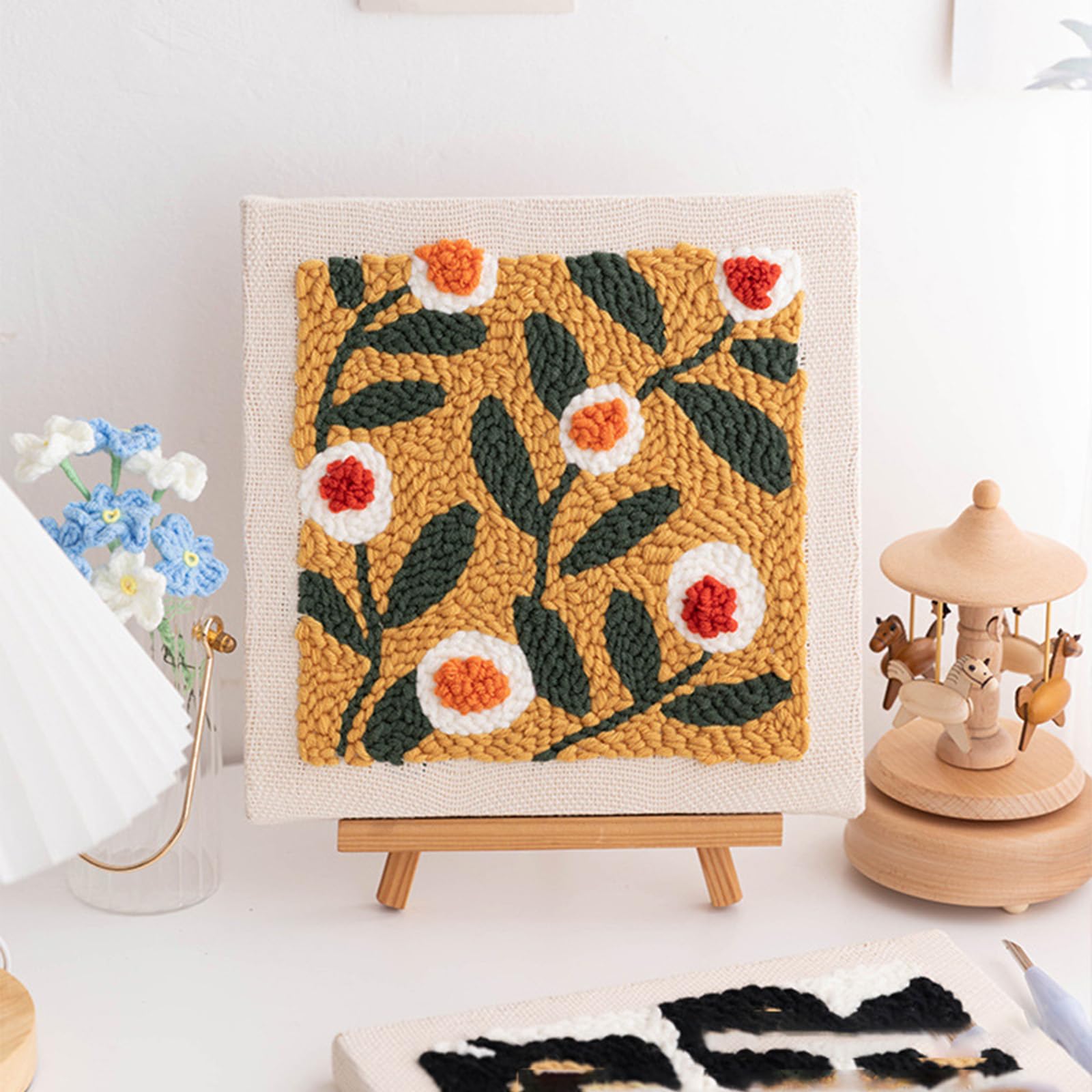Generisch Punch Needle Set für Anfänger - einfache Handnähhen Werkzeug | Punchneedle Stickerei Set - für DIY Projekte, wie Teppich Decke Wohnaccessoires und Wohndekoration