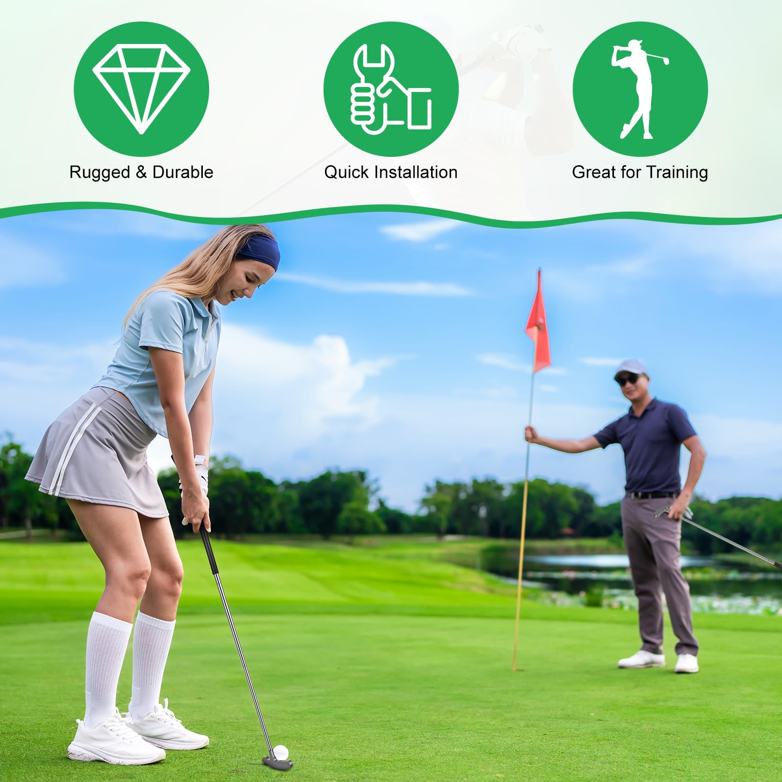 Putter de Golf para Zurdos y Diestros, 85CM Palo de Golf Desmontable con Empuñadura Antideslizante de TPE y Cabeza de Aleación de Zinc, Putter Golf Hombre, Set de Minigolf para Adultos