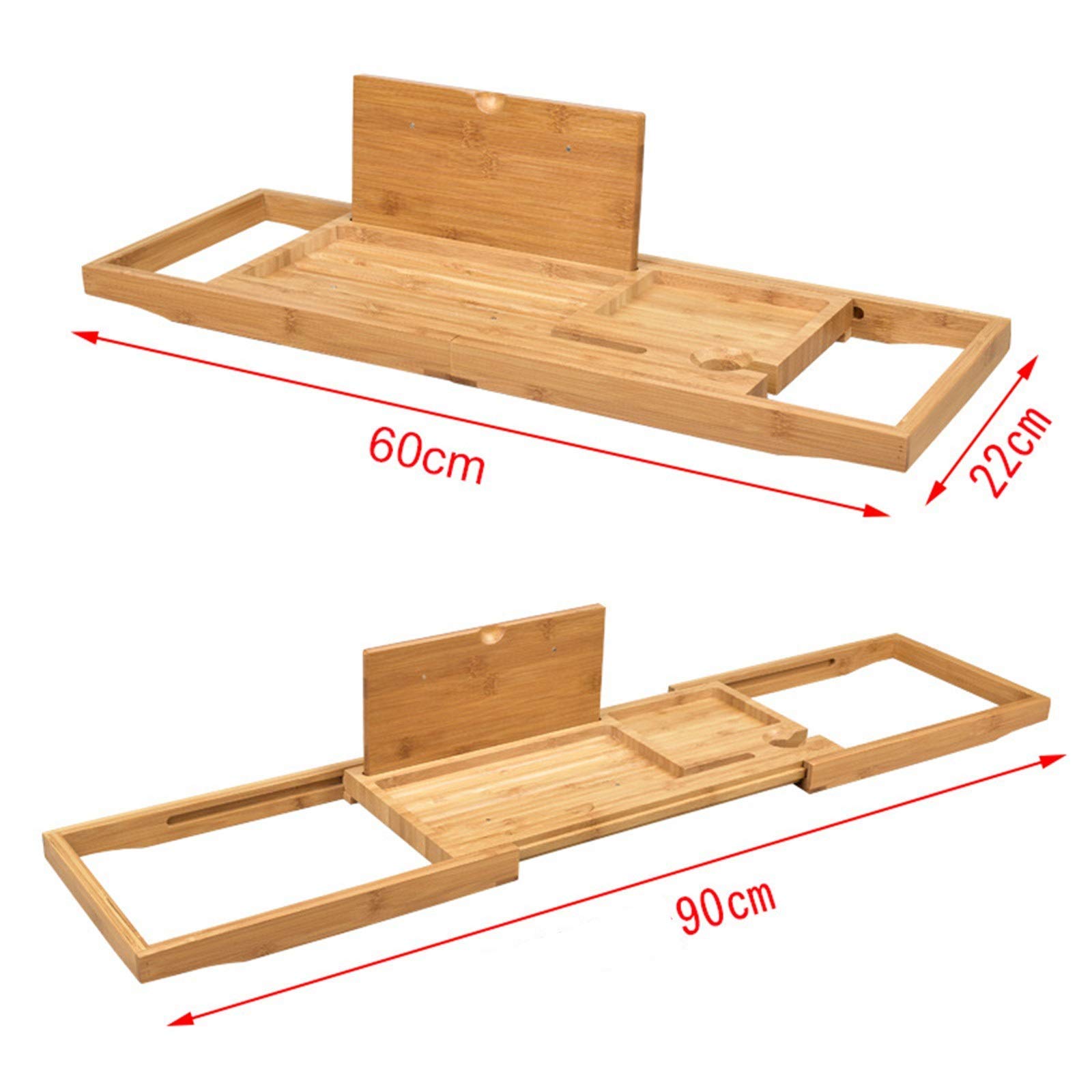 Estante telescópico Durable y Delicado Estante para bañera Bandeja para bañera multifuncional Se adapta a la mayoría de los tamaños de baño (Color : Wood Size : 60x22cm) (Wine Red 60x22cm) (Wine Red 6