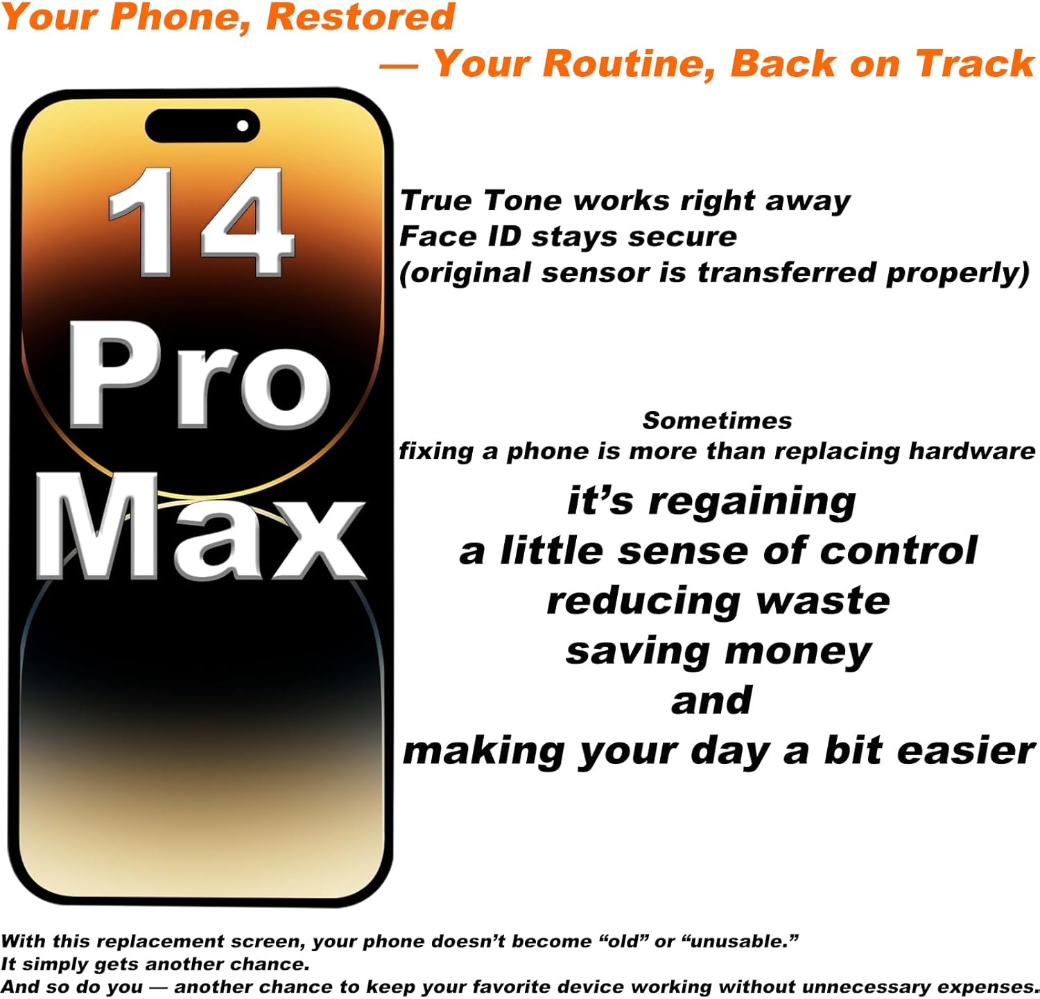 DIGI4U LCD for iPhone 14 Pro Max Screen Replacement, 6.7''[3D Touch][Small Notch] Screen for iPhone 14 Pro Max Display Digitizer Assembly, with Repair Tools for iPhone 14 Pro Max LCD