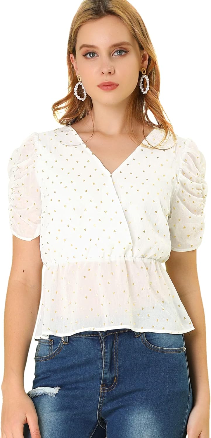 Chiffon puff sleeve blouse Clearance