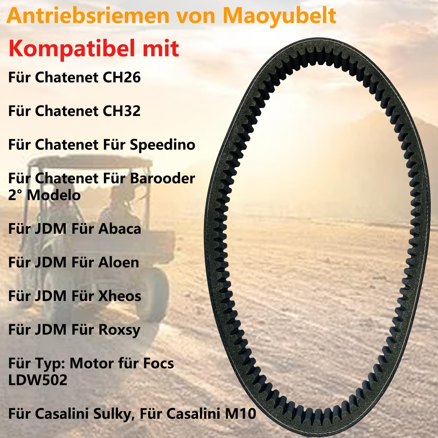 courroie de transmission pour Chatenet, Barooder 2°, Modelo, Speedino CH32 CH26