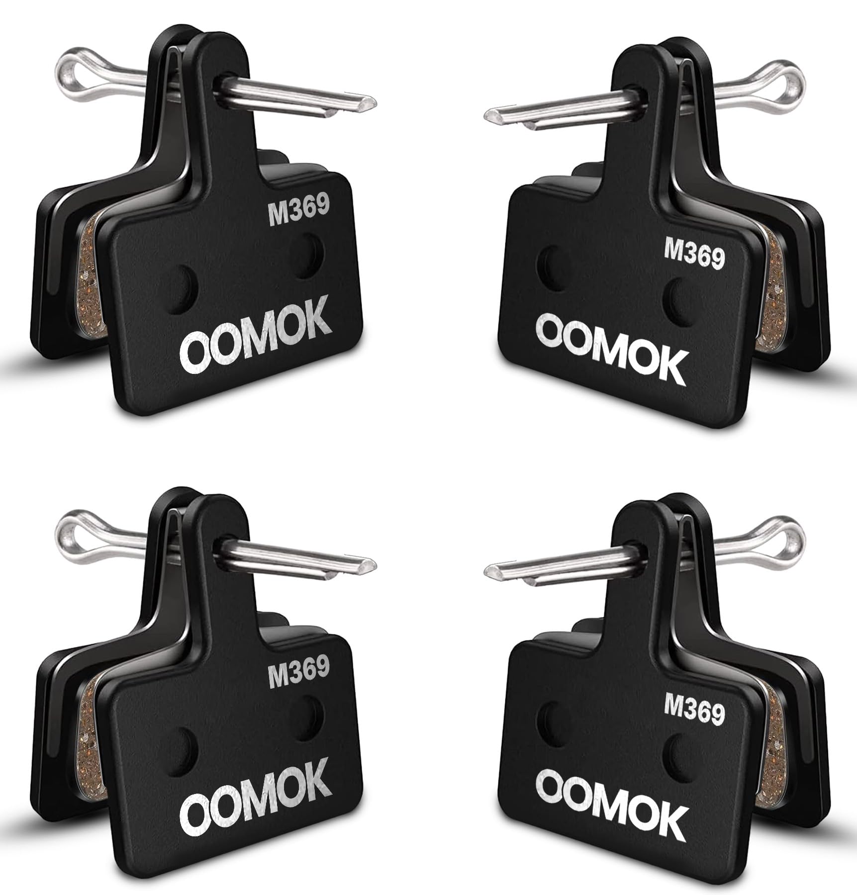OOMOK 4 Pairs Shimano Compatible Bicycle Disc Brake Pads B01S B03S B05S MT200 M515 M525 & Tektro, No Squeal Quiet MTB & E-Bike Brake Pads, Durable Resin for Mountain & Road Bikes