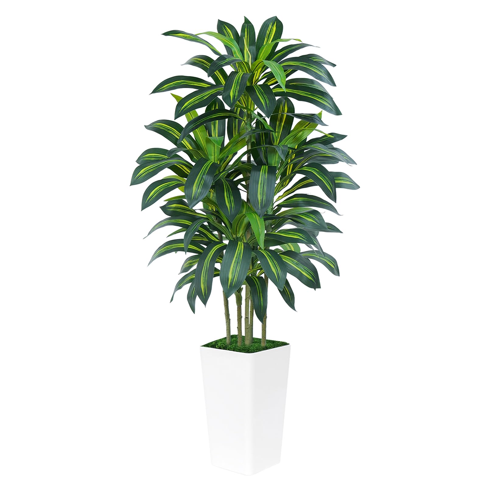 Palmier Artificiel 180cm Grande en Jardinière Blanche 108 Feuilles Arbre Décoration Intérieur
