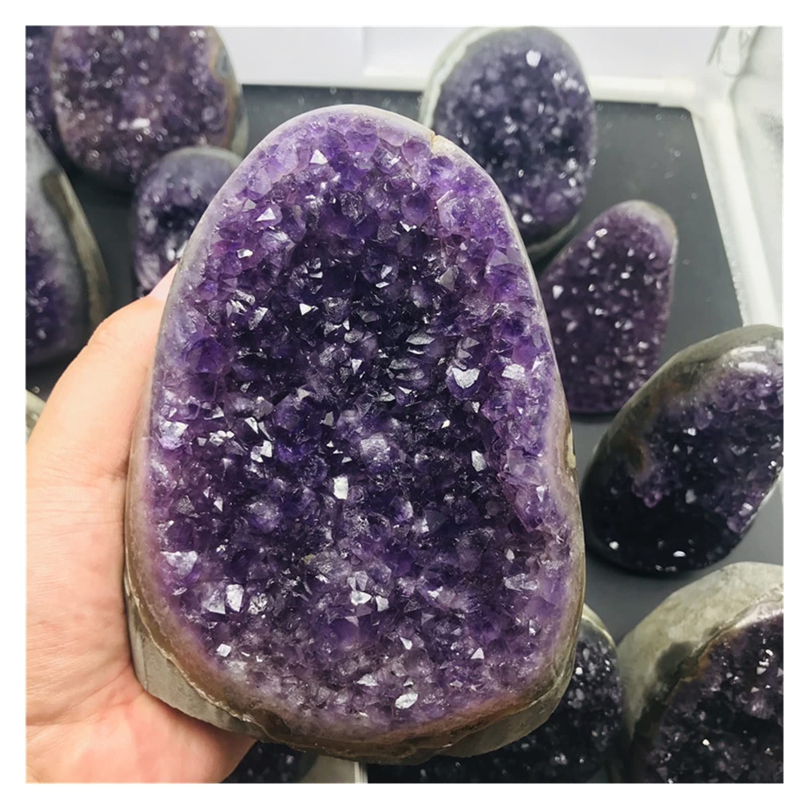 Amethyst Rohstein Natürlicher Amethyst Stein Geode Kristall Cluster Home Decoration Rohe Quarz Mineralien Echt Uruguay Amethyste Spirituelles Chakra Reiki (Color : 500-600g)