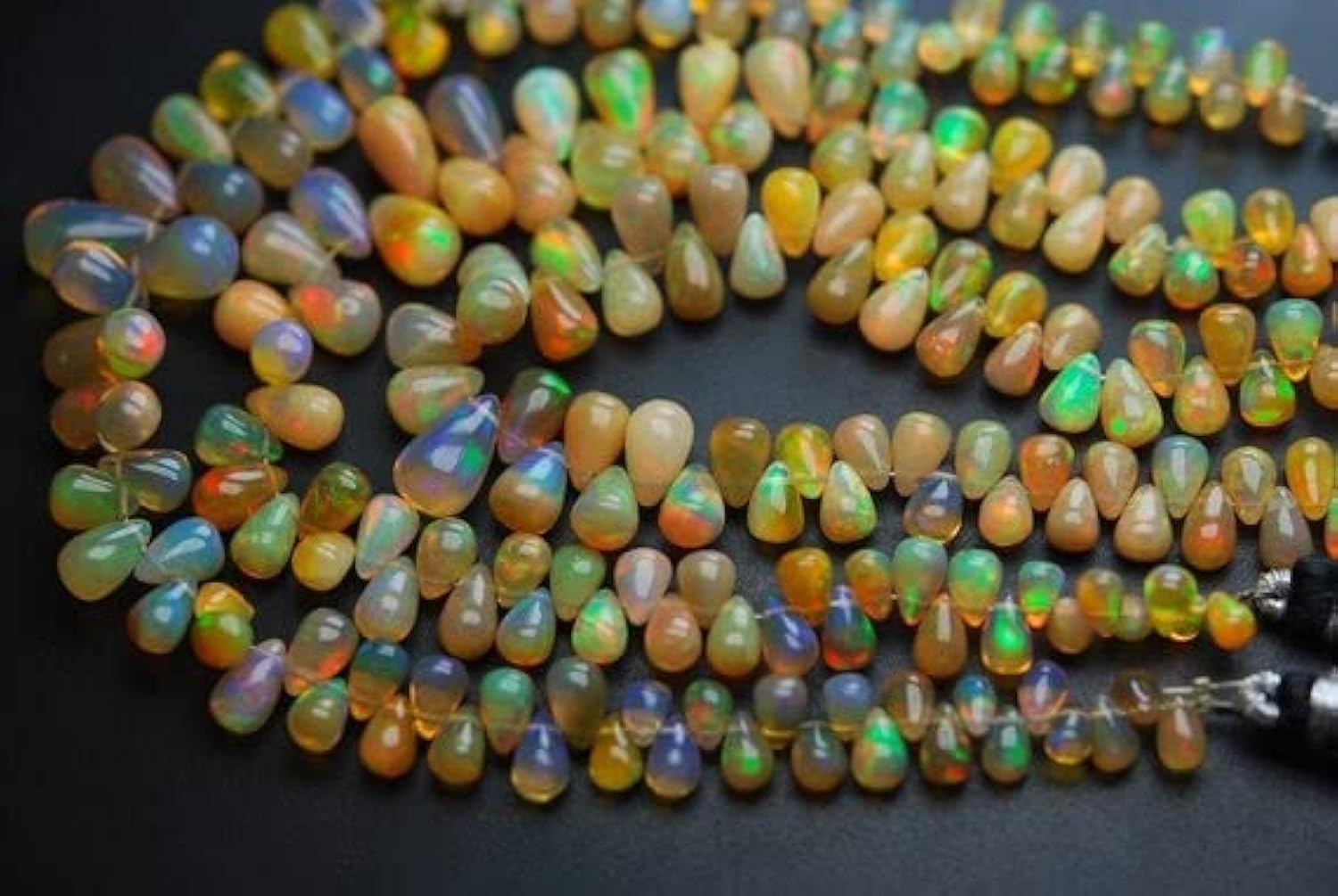 Opal Ethiopian naturel perles gouttes lisses 6-10mm pour bijoux