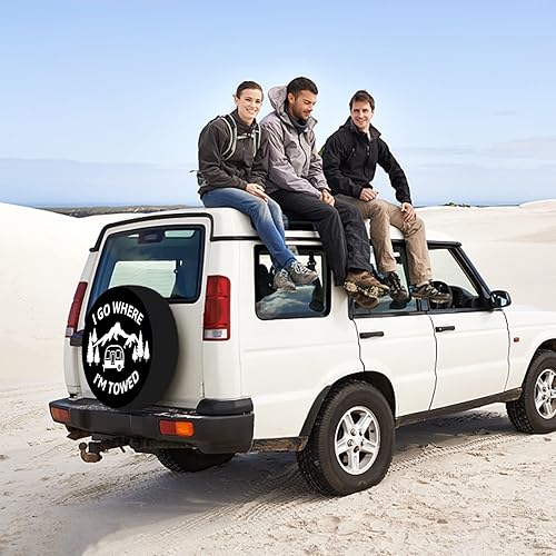 Miniatura 7 de FINGERINSPIRE I GO Where I'm Towed, cubierta de neumático de repuesto a prueba de polvo, protector universal de neumáticos para caravana, viaje,