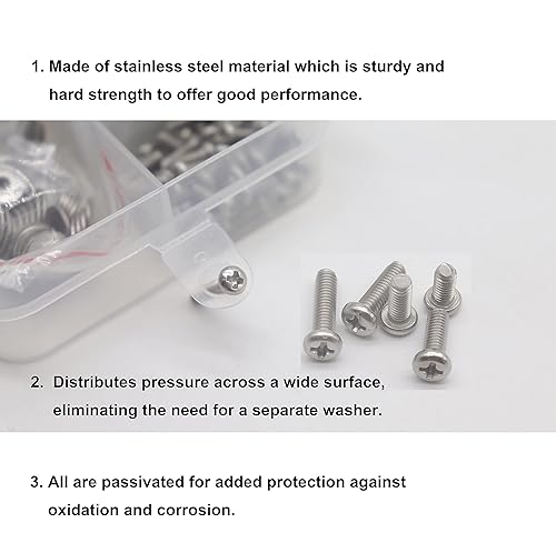 Miniatura 4 de cSeao Juego de 420 tornillos de cabeza plana M3 x 0.236 in, 0.315 in, 0.394 in, 0.472 in, 0.630 in, 0.787 in, arandelas, tuercas hexagonales, unidad