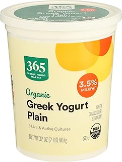 365 by Whole Foods Market, Yogurt Greek Plain Whole Milk Organic, 32 Ounce