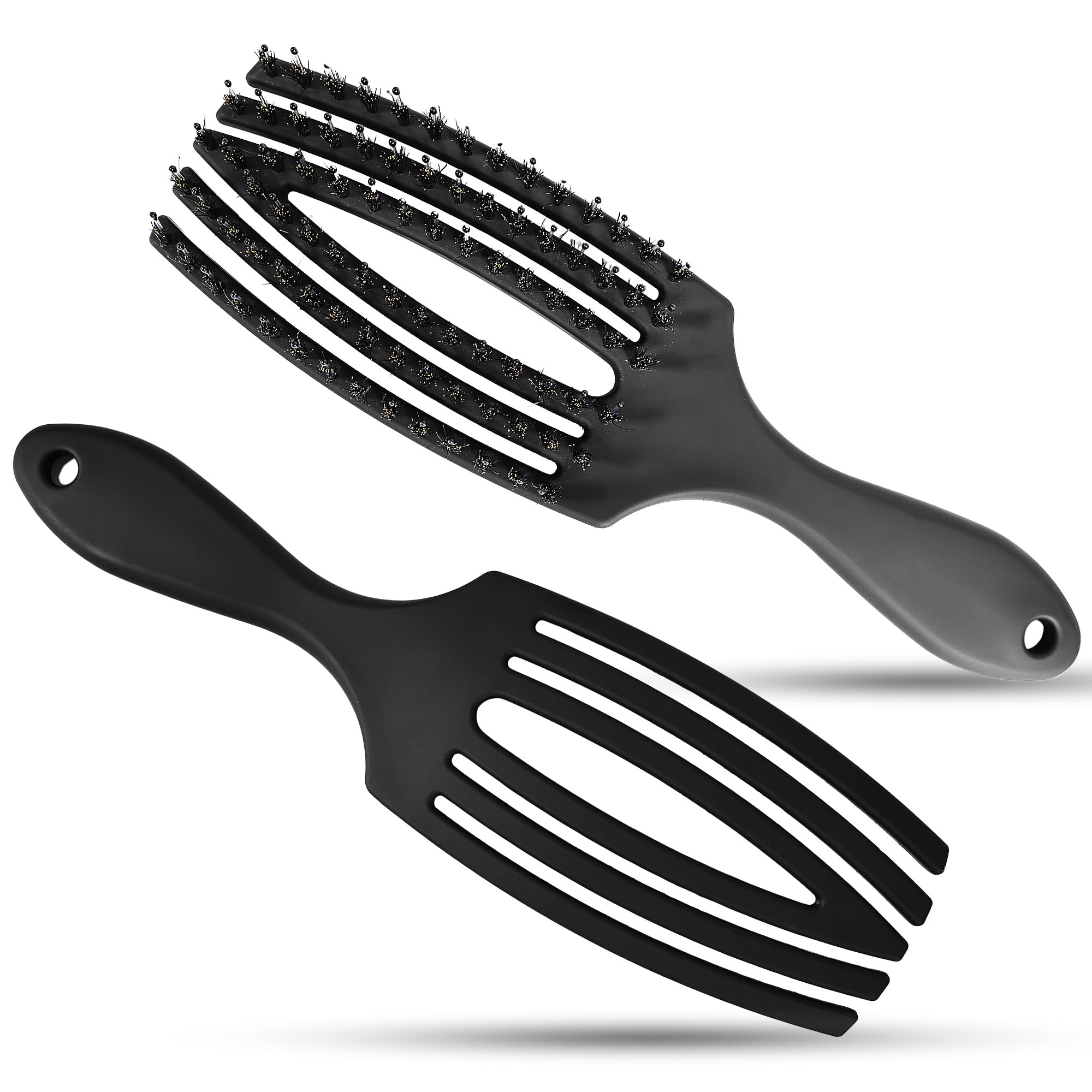 Cepillo de Pelo Desenredante, Antitirones y Antirotura para Todo Tipo de Cabello. Cepillo de Pelo con Cerdas de Jabalí & Nylon Natural para Mujeres, Hombres y Niños. Cepillo Desenreda en Mojado y Seco