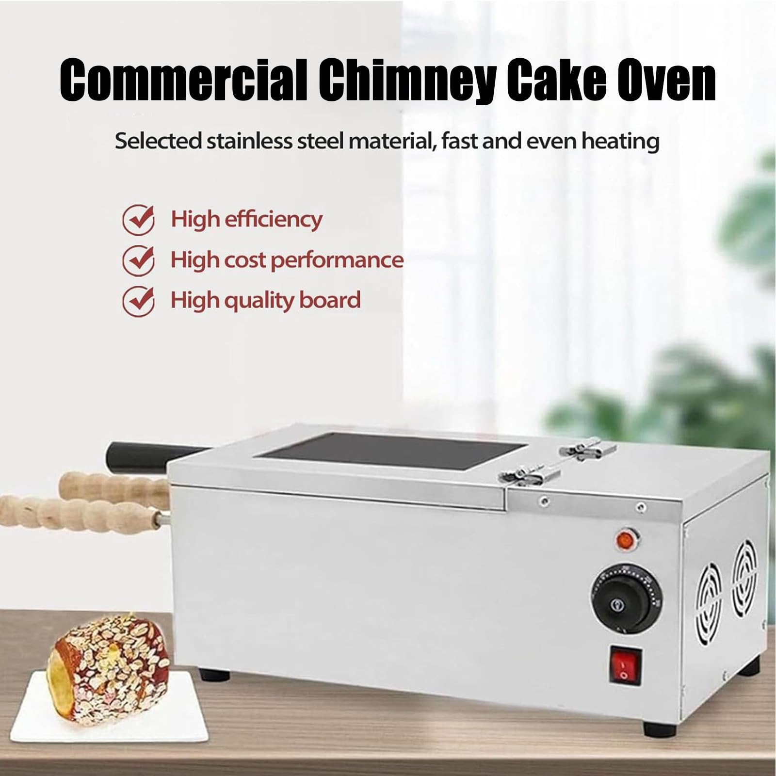 Máquina para Hacer Conos De Helado 1500W,con Molde Acero Inoxidable,Máquina Eléctrica para Hacer Panecillos,Ajustable 50°C a 300°C para La Cocina Doméstica Y El Uso Comercial Snack Bar