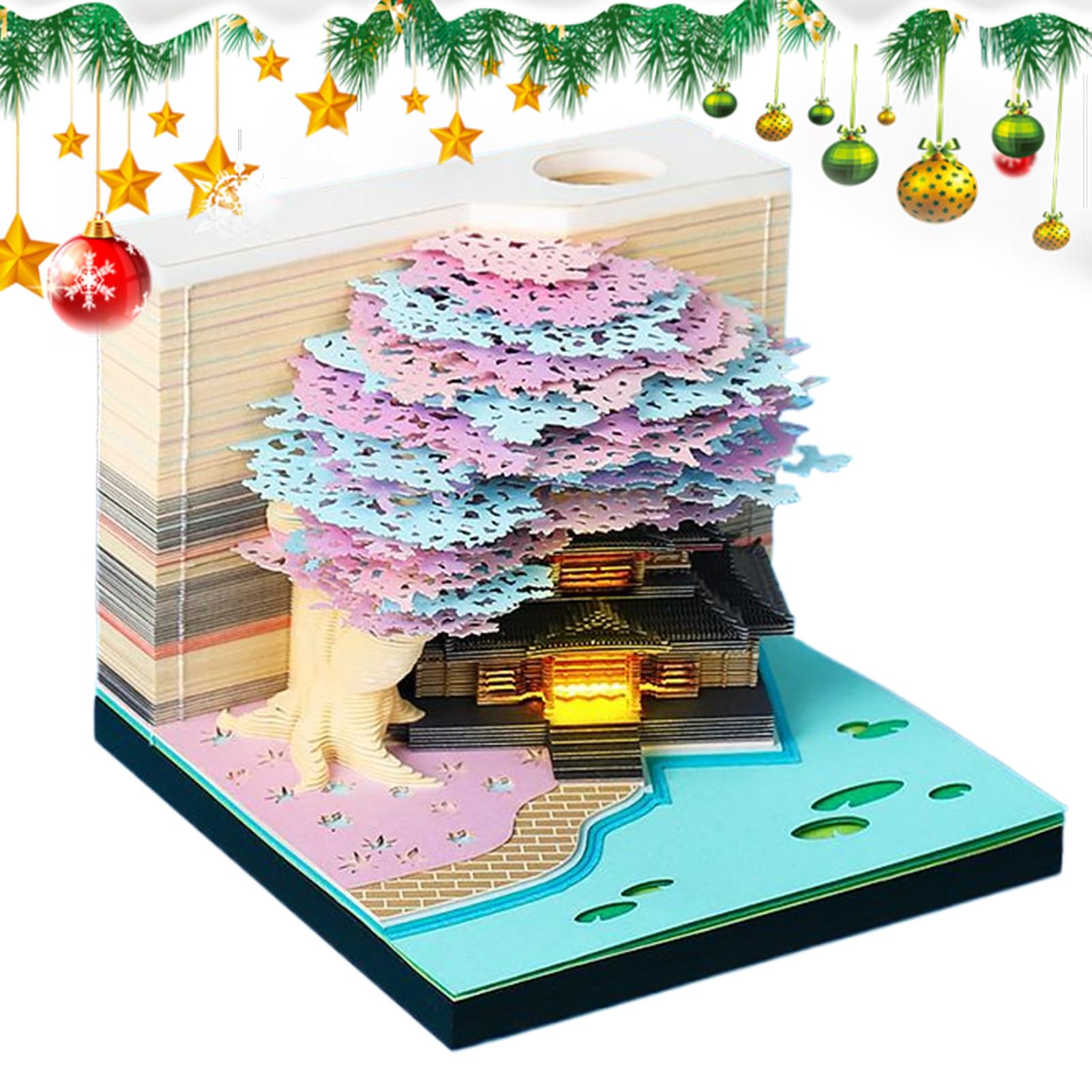 Generico 3D-Kalender, Papierskulptur-Kalender, künstlerisches Notizbuch im Baum-Design, mit Notizblock, für Klassenzimmer, Urlaub, Umzug, Fitnessstudio, Lehrer, Zuhause