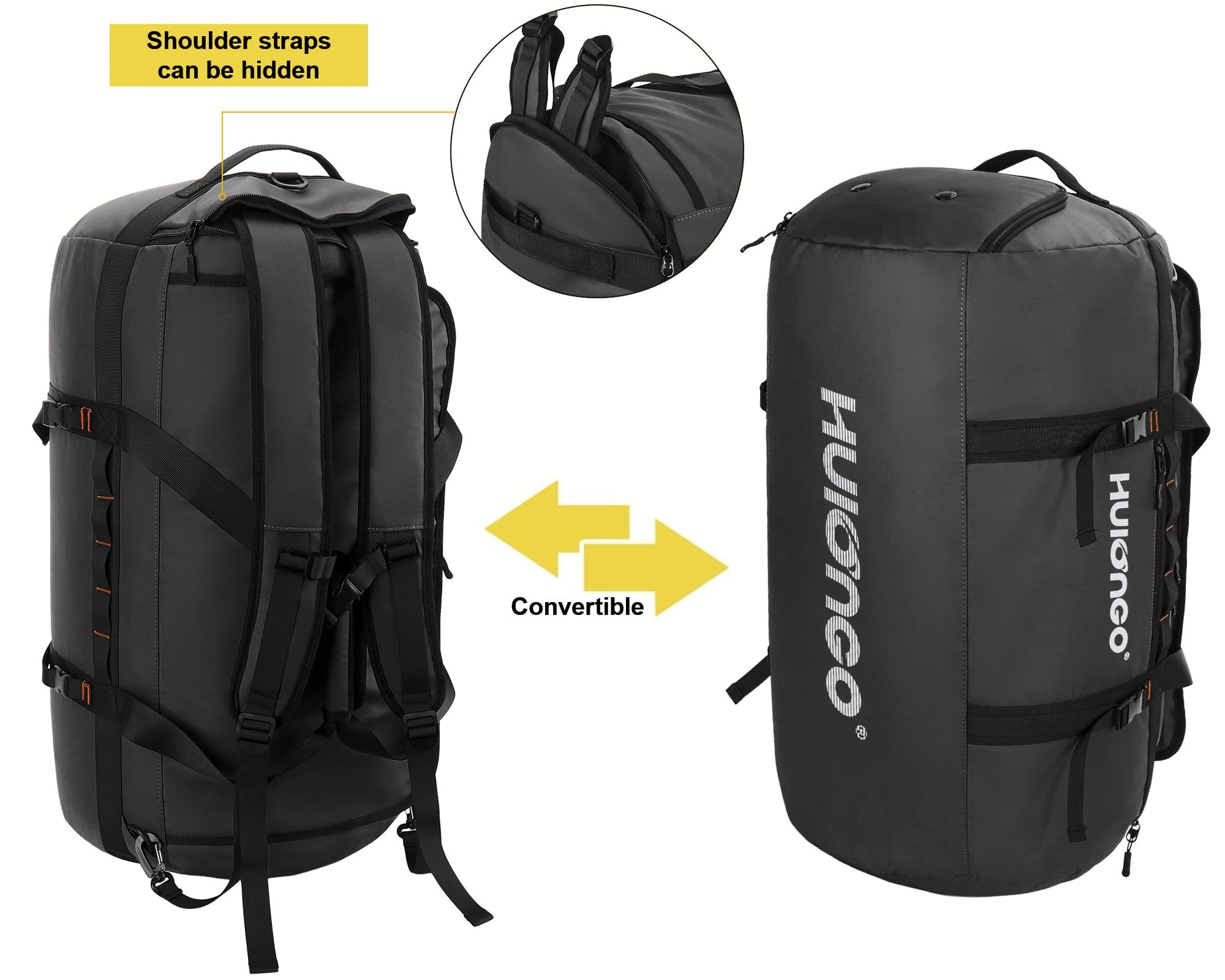 Hulongo Borsone da Viaggio Grande Zaino Sacca Sportiva 30L Borsa da Palestra Donna e Uomo con Scomparto per le Scarpe e Tracolla 3-In-1