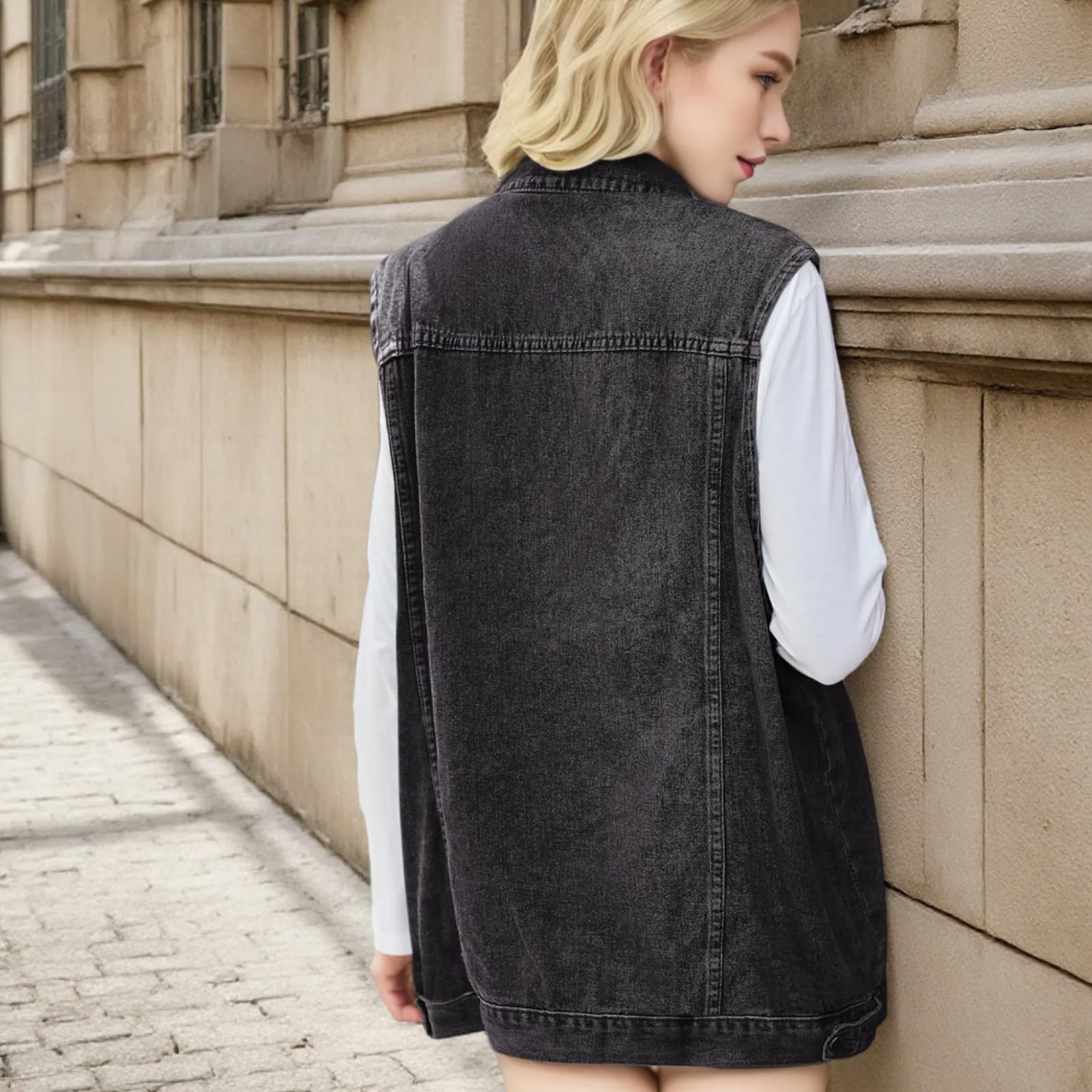 Damen Oversize Jeansweste