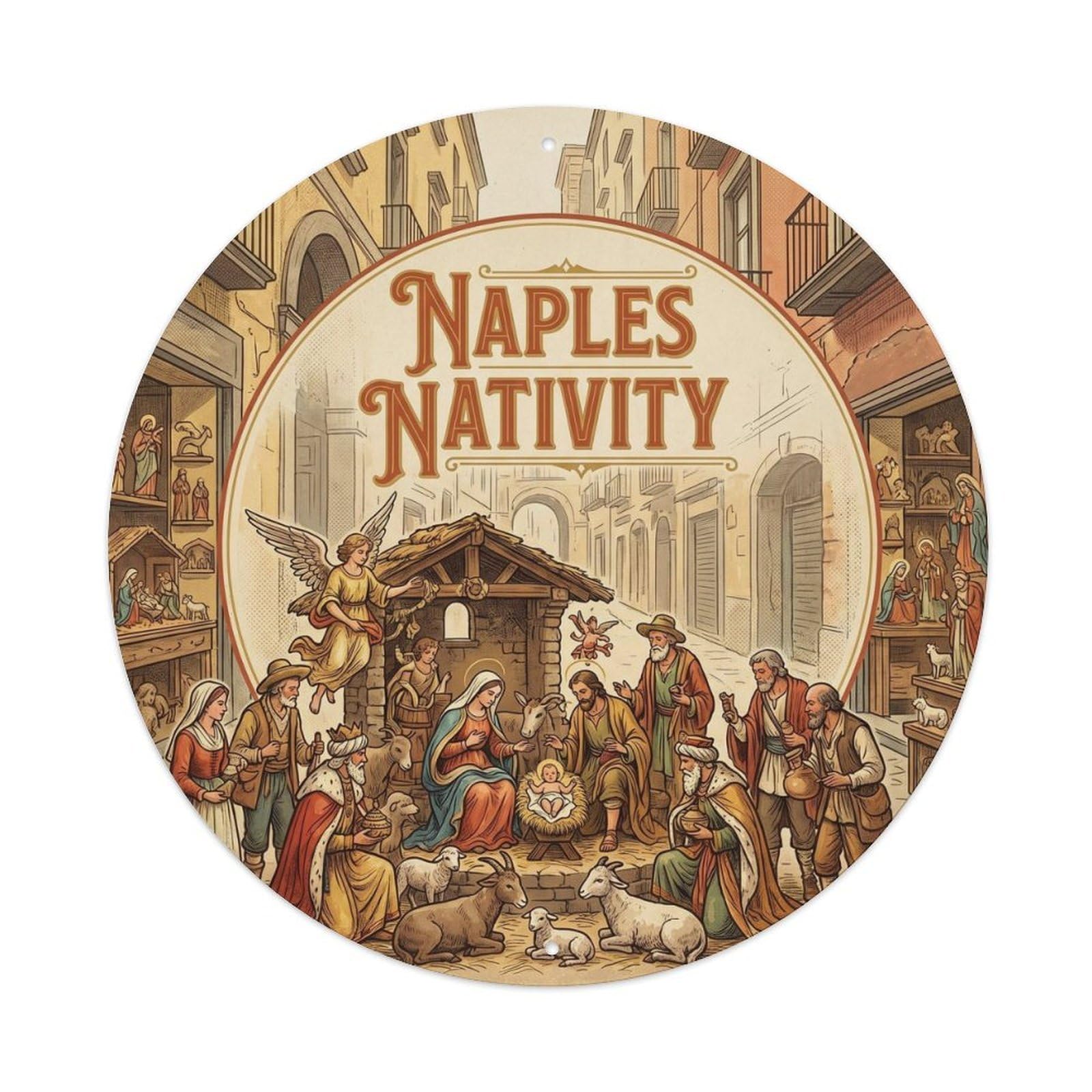 Nativity Naples Italy Heritage Travel Retro Metal Tin Sign