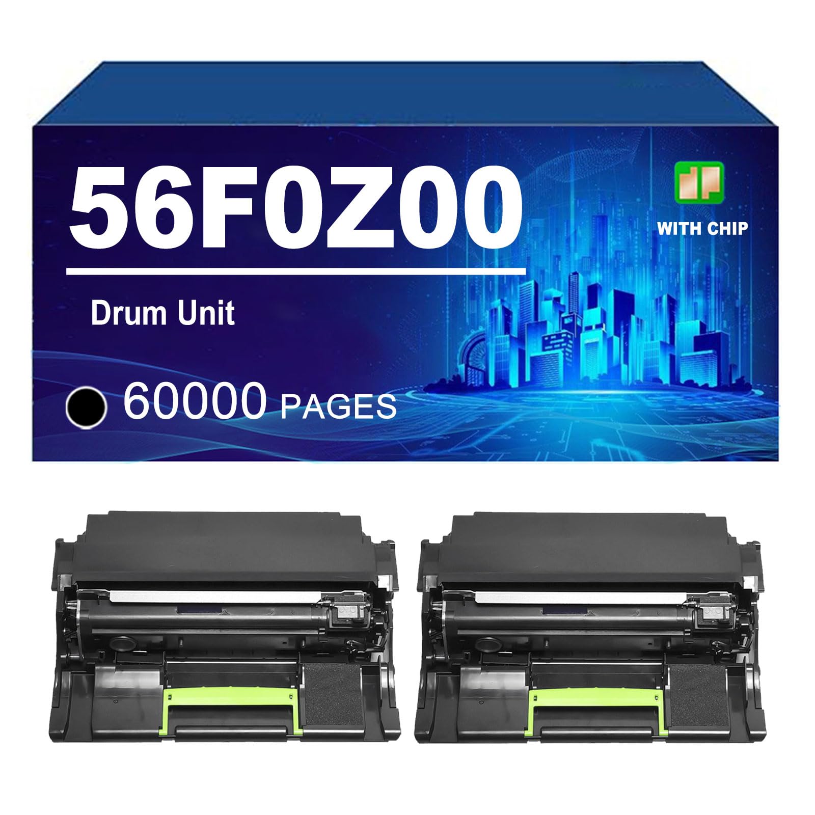 56F0Z00 Unità Di Tamburo Compatibile Per Lexmark M1242 XM1242 Stampanti, Rendimento Fino A 60000 Pagine,56F0Z00-2 PACK