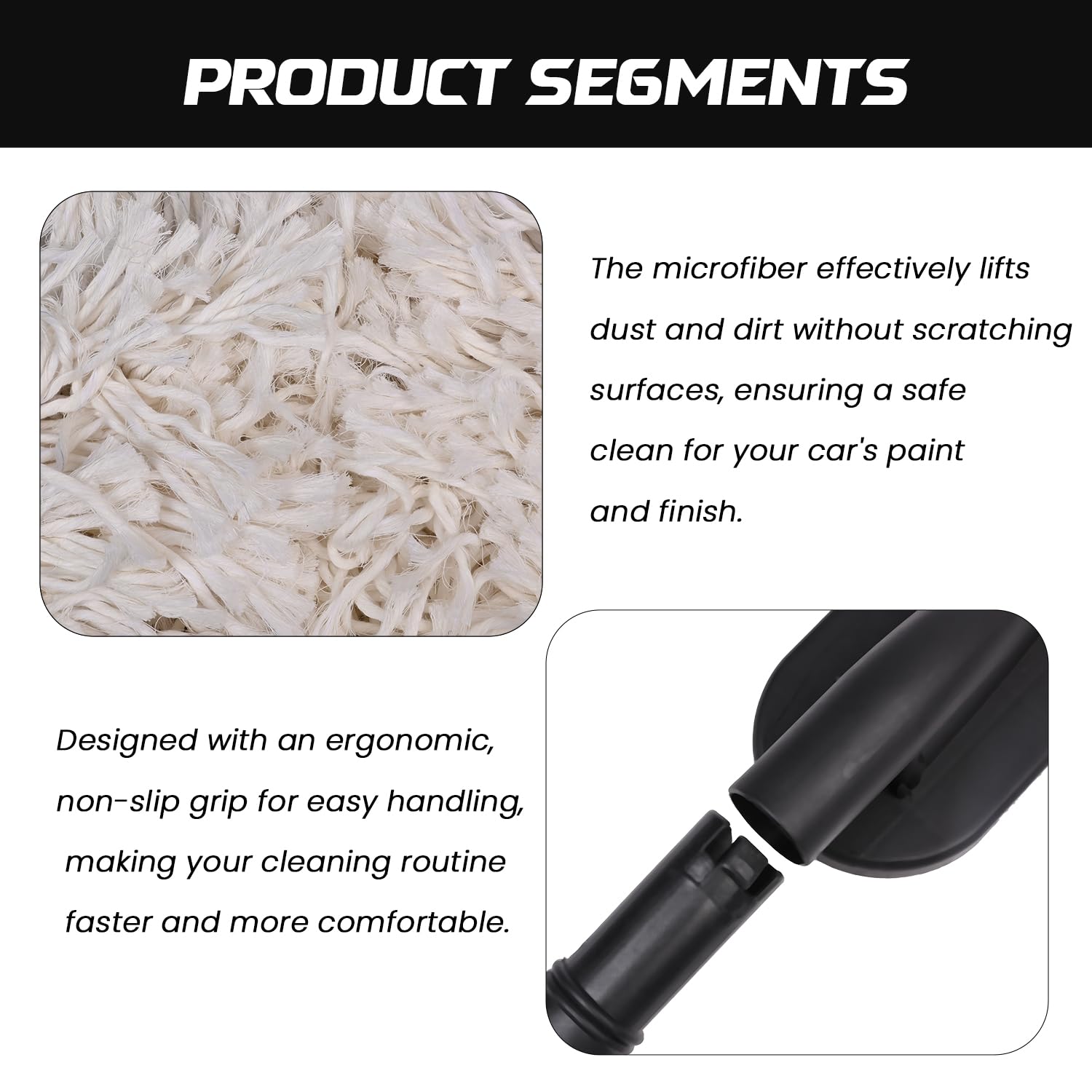 AllExtreme Car Duster with Extendable Long Reach Handle with Wax Microfiber Exterior Cleaning Tool Scratch Free Brush for Wet & Dry Use Polishing Washing Cars Bike Truck Home Office (Pack of 1) - Image 4 thumbnail