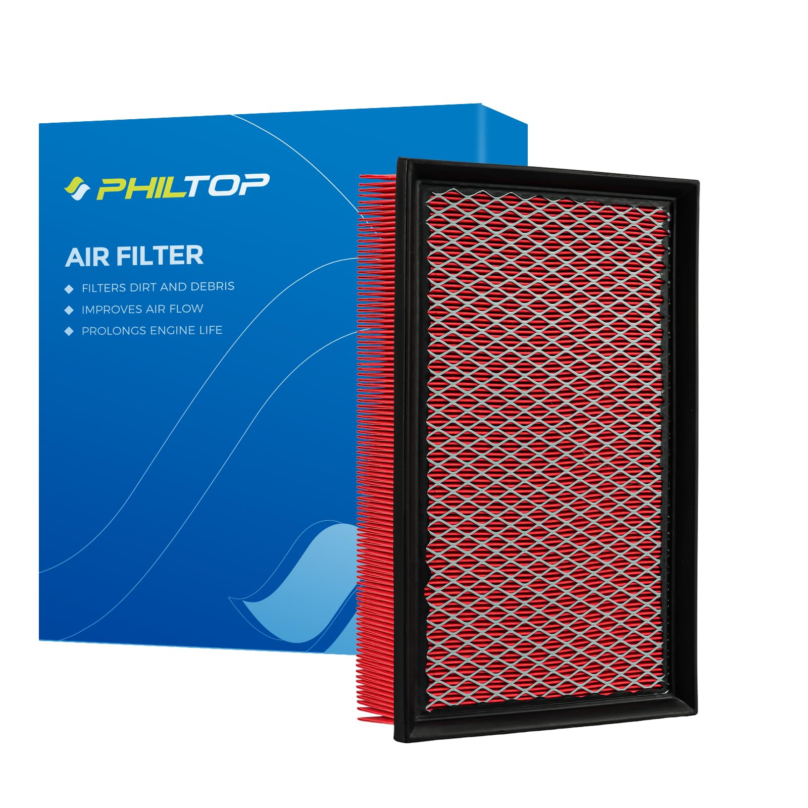 PHILTOP Upgraded Engine Air Filter, Compatible with CA11876 Volkswagen Tiguan 2018-2024, GTI 2015-2026, Golf 2015-2018, Jetta 2019-2024, Audi Q3 2019-