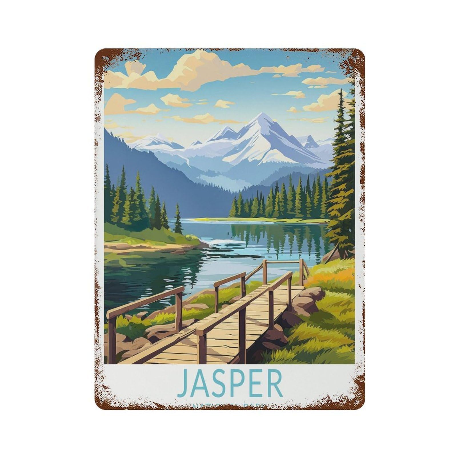 xiaoxiaoshen Jasper National Park Travel Canada Parks Postcard Personalized Poste (2) Wall Decor Art Metal Tin Poster Modern Home Decor Art Home Bar Shop Decorations Vintage Sign 40x30cm