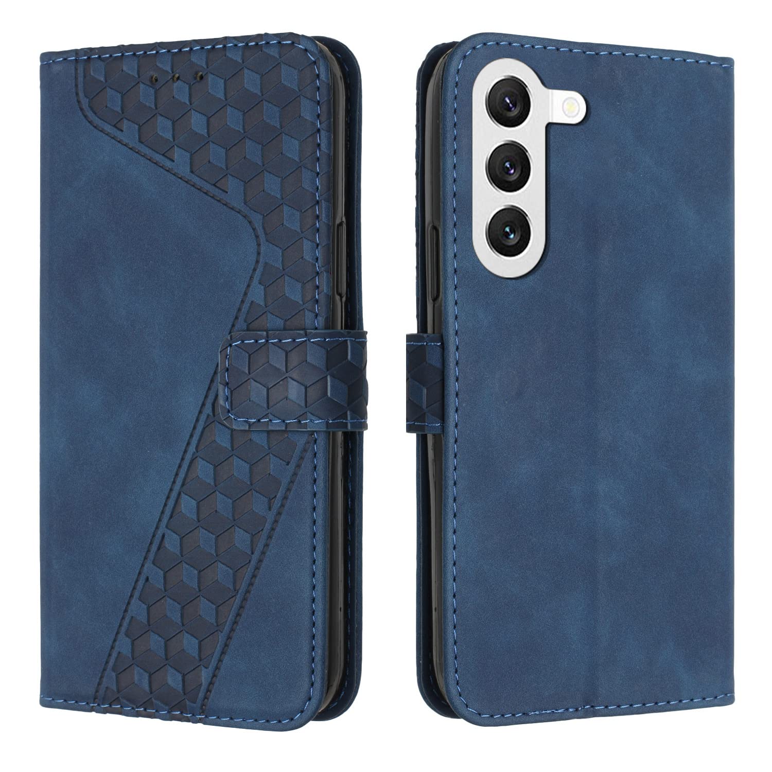 Funda para Samsung Galaxy S23 Plus, PU Cuero Flip Carcasa Fundas Móvil de Tapa Libro Caso Piel PU para Samsung S23 Plus, Billetera Tarjetero Case Telefono Cubrir Móvil Phone Cover (Azul)
