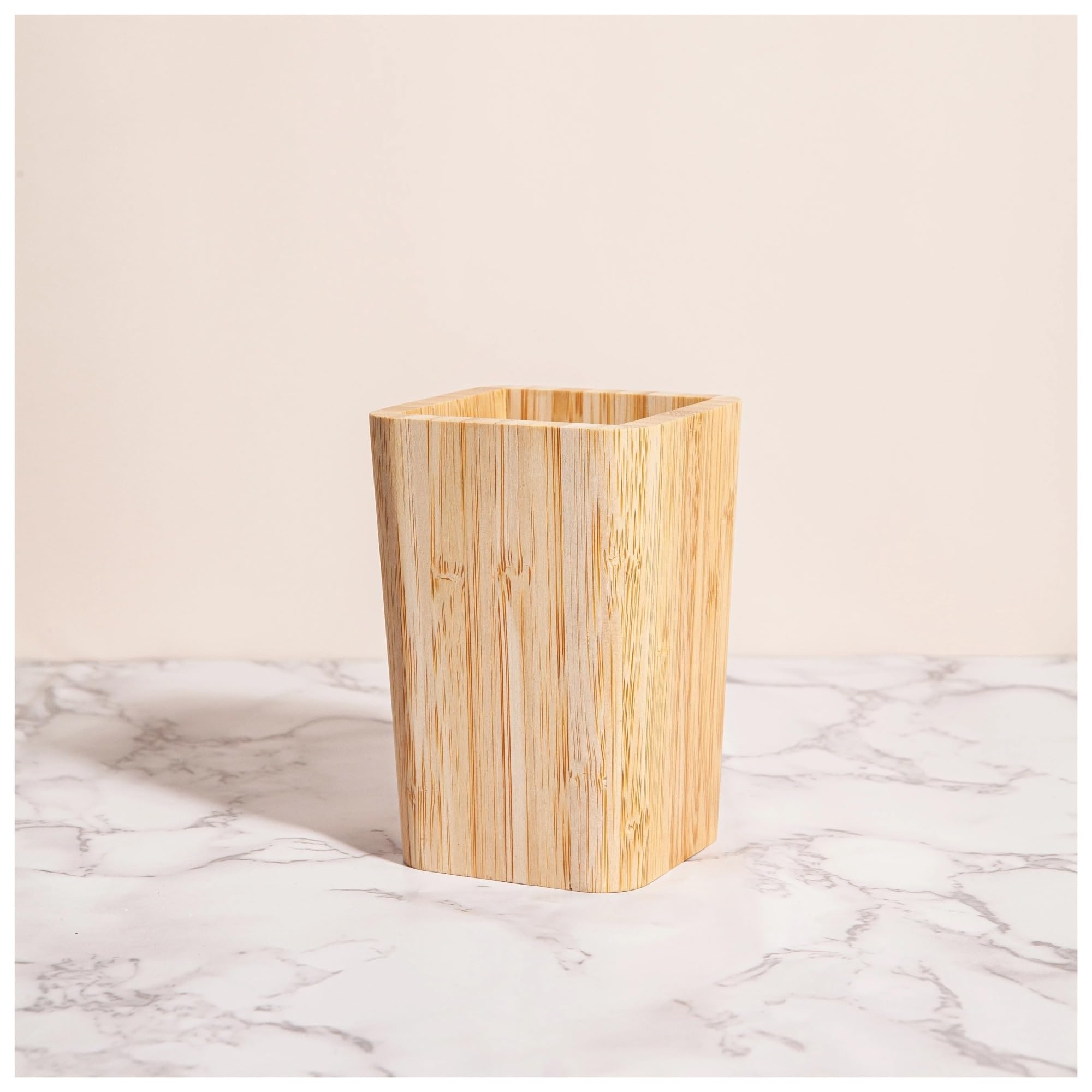 Set Di Accessori Da Bagno In Legno Bambù Dispenser Sapone Bicchiere Portasapone per piani d'appoggio del bagno(Toilet-brush Holder)