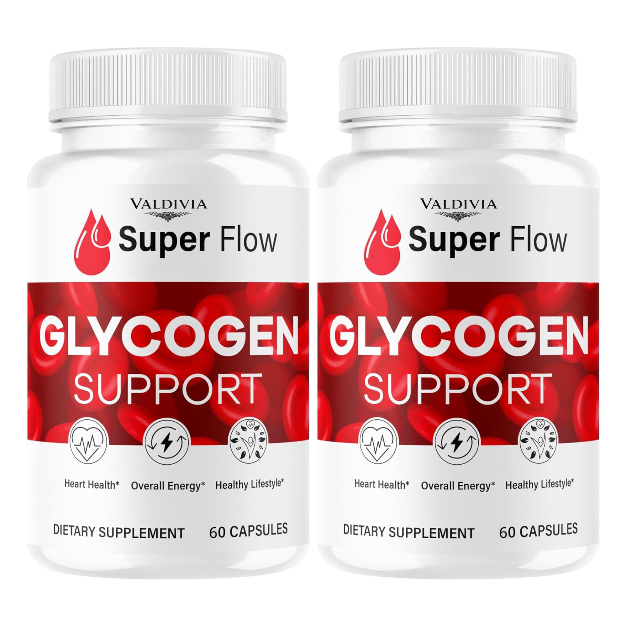 Valdivia (2 Pack) Super Flow Glycogen - SuperFlow Glycogen Support Capsules - Valdivia Super Flow Capsules – Daily Supplement Formula - 60 Capsules (2 Pack)
