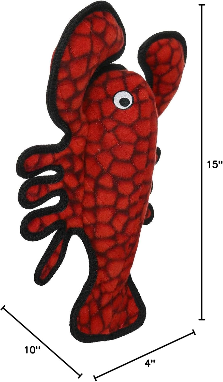 TUFFY - World's Tuffest Soft Dog Toy - Ocean- Squeakers - Multiple Layers. Made Durable, Strong & Tough. Interactive Play (Tug, Toss & Fetch). Machine Washable & Floats. (Lobster, Large 2 Pack)